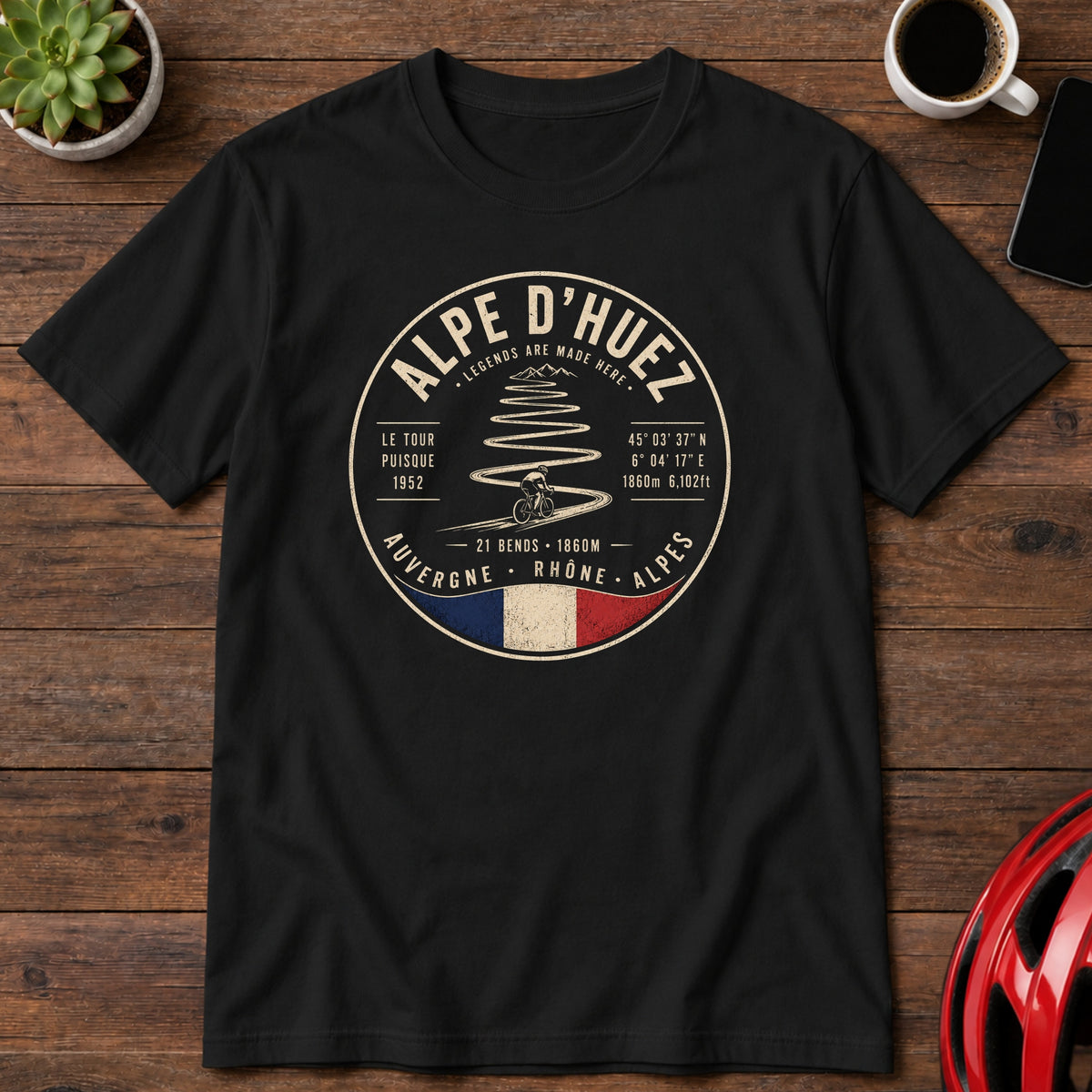 Alpe d’Huez Iconic French Alps Climb Cycling T-Shirt (Global)