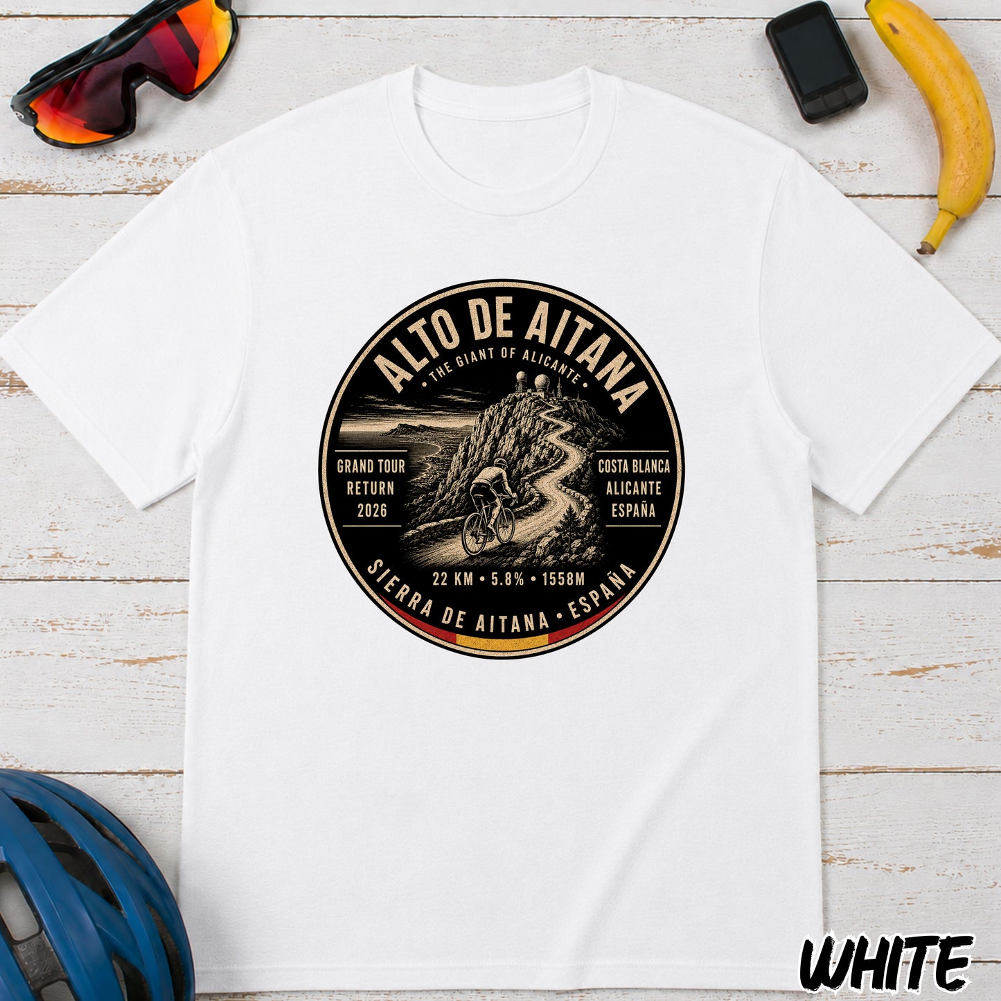 Alto de Aitana Cycling Tee — Vintage Costa Blanca Ride Graphic T-Shirt