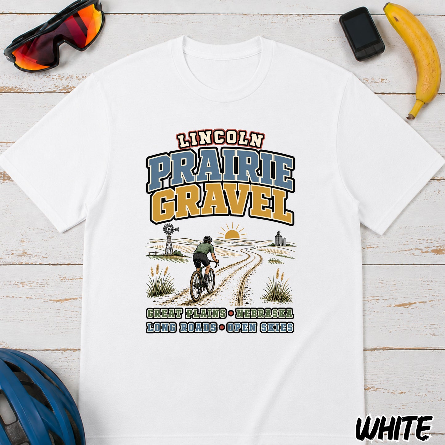 Lincoln Prairie Gravel T‑Shirt — Cycling Gravel Bike Tee