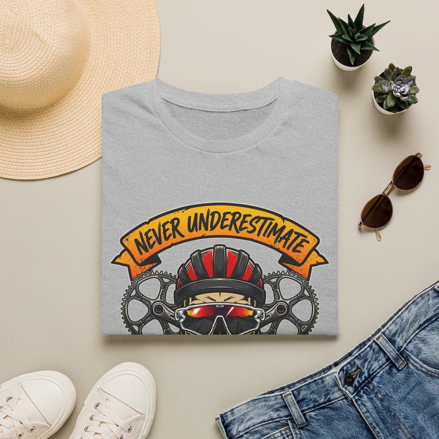 Never Underestimate An Old Guy On A Bicycle T-Shirt