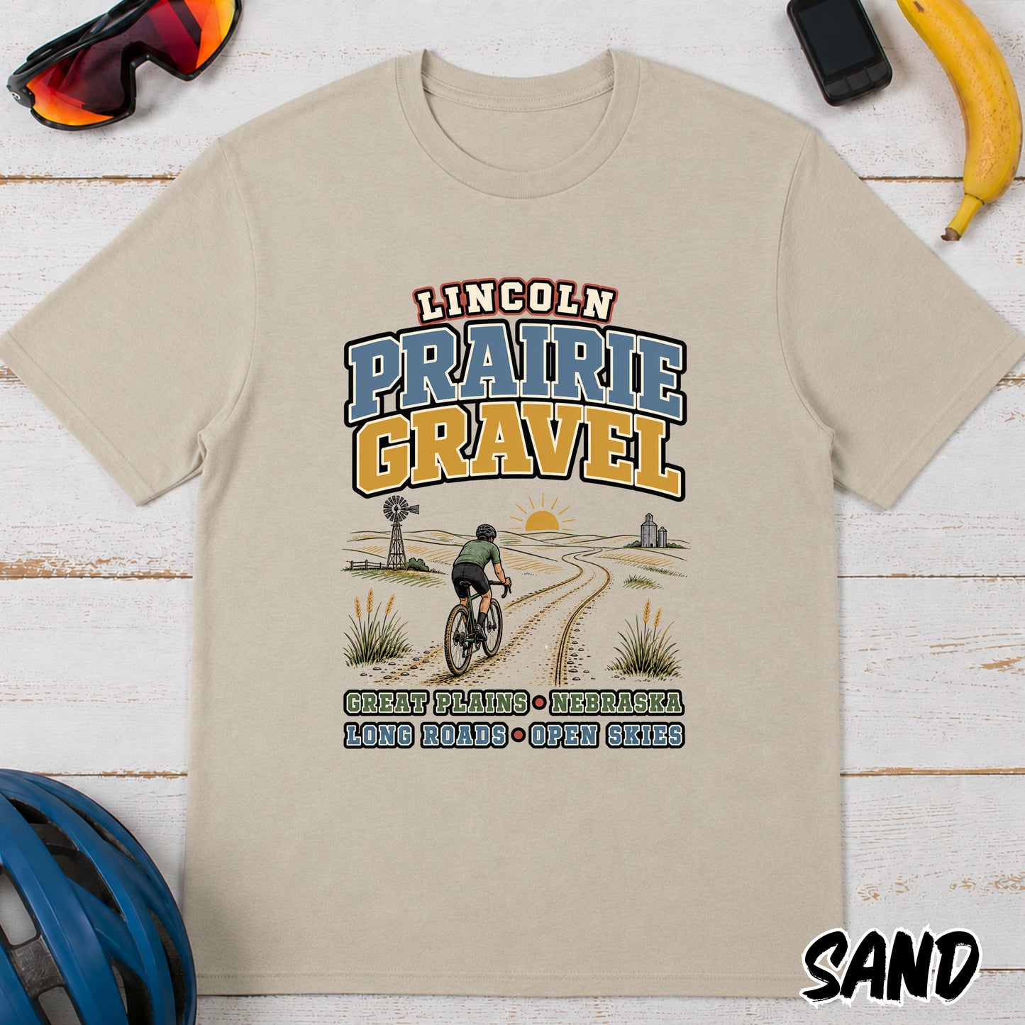 Lincoln Prairie Gravel T‑Shirt — Cycling Gravel Bike Tee