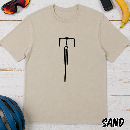Minimal Road Bike Graphic T-Shirt — Cyclist Handlebar Line Art