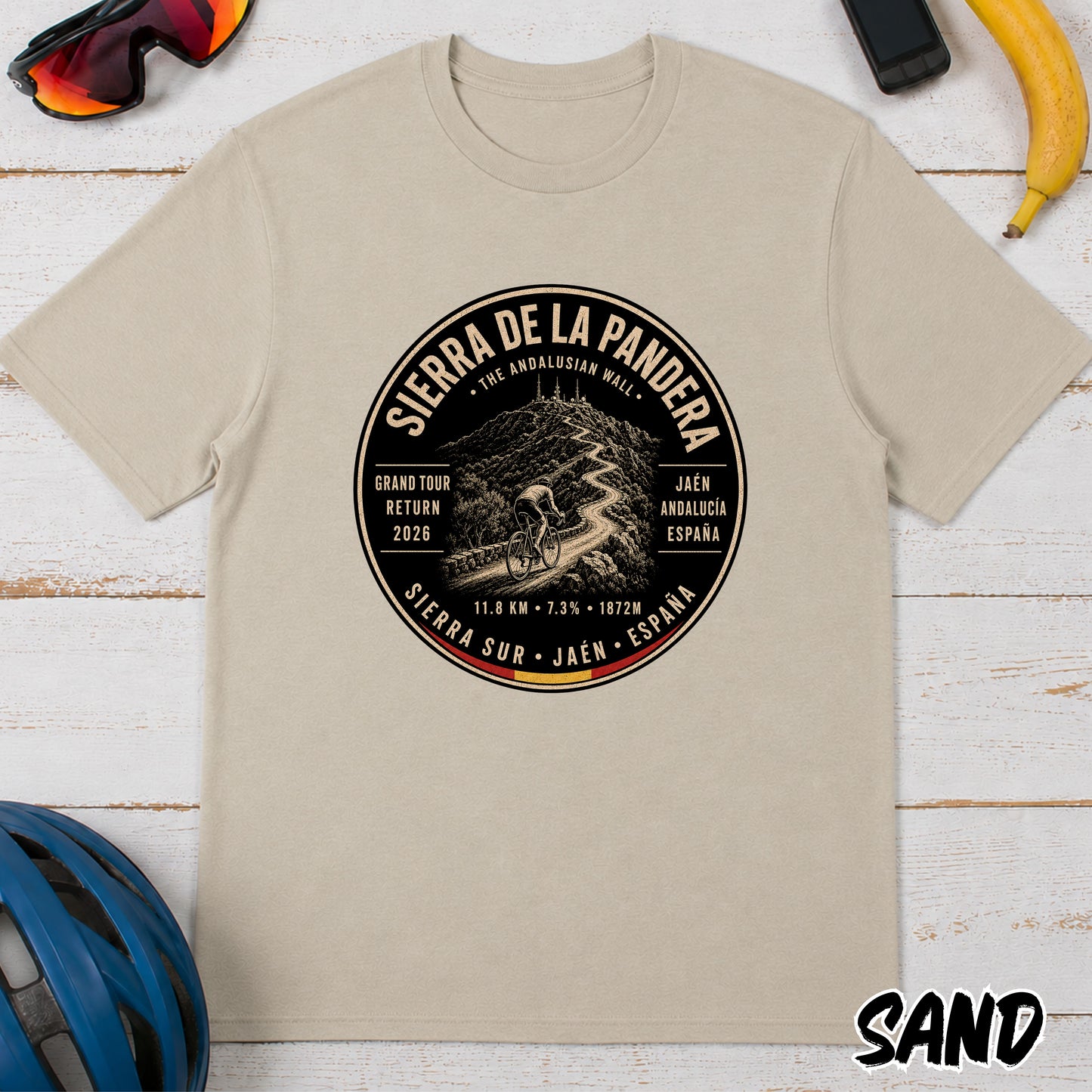 Sierra de la Pandera Cycling T‑Shirt — Jaén Spain Le Vuelta Badge Tee