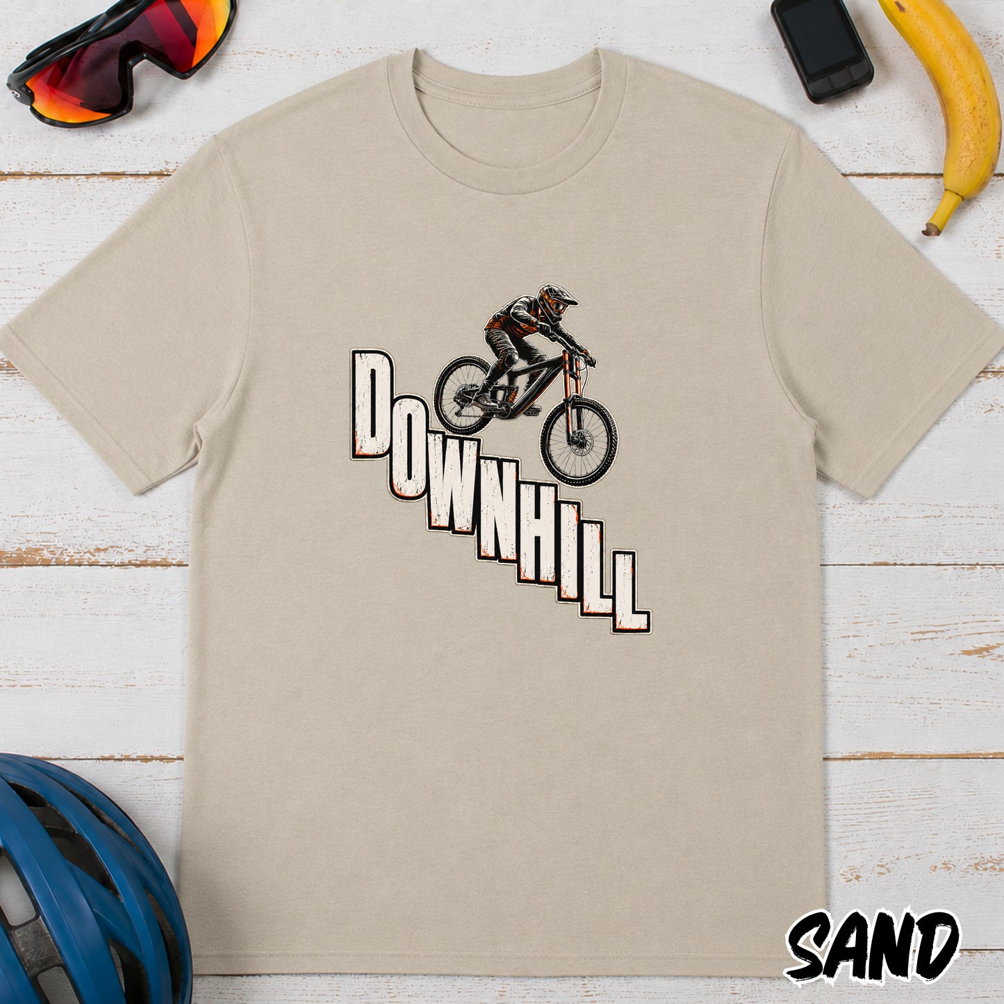 Downhill Mountain Biking T-Shirt — Retro MTB Rider Graphic