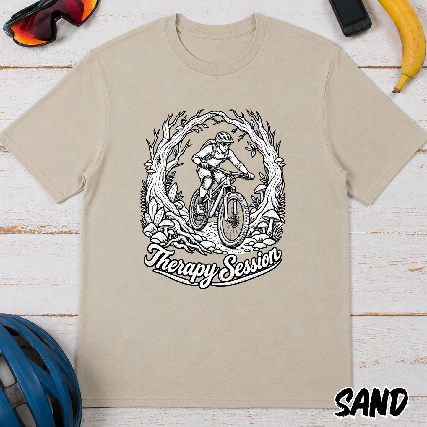 Mountain Biking T‑Shirt — 'Therapy Session' Cyclist Graphic Tee