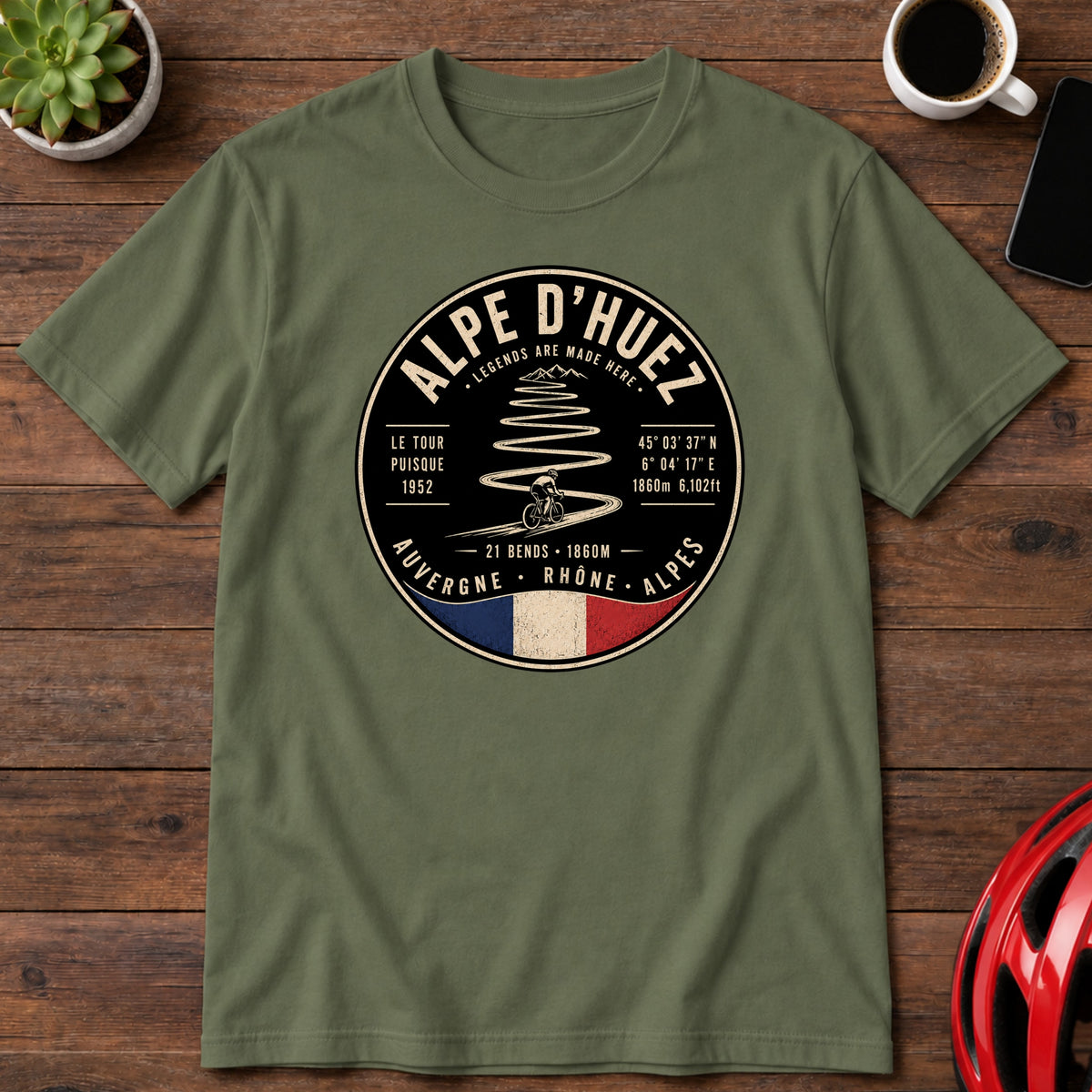 Alpe d’Huez Iconic French Alps Climb Cycling T-Shirt (Global)