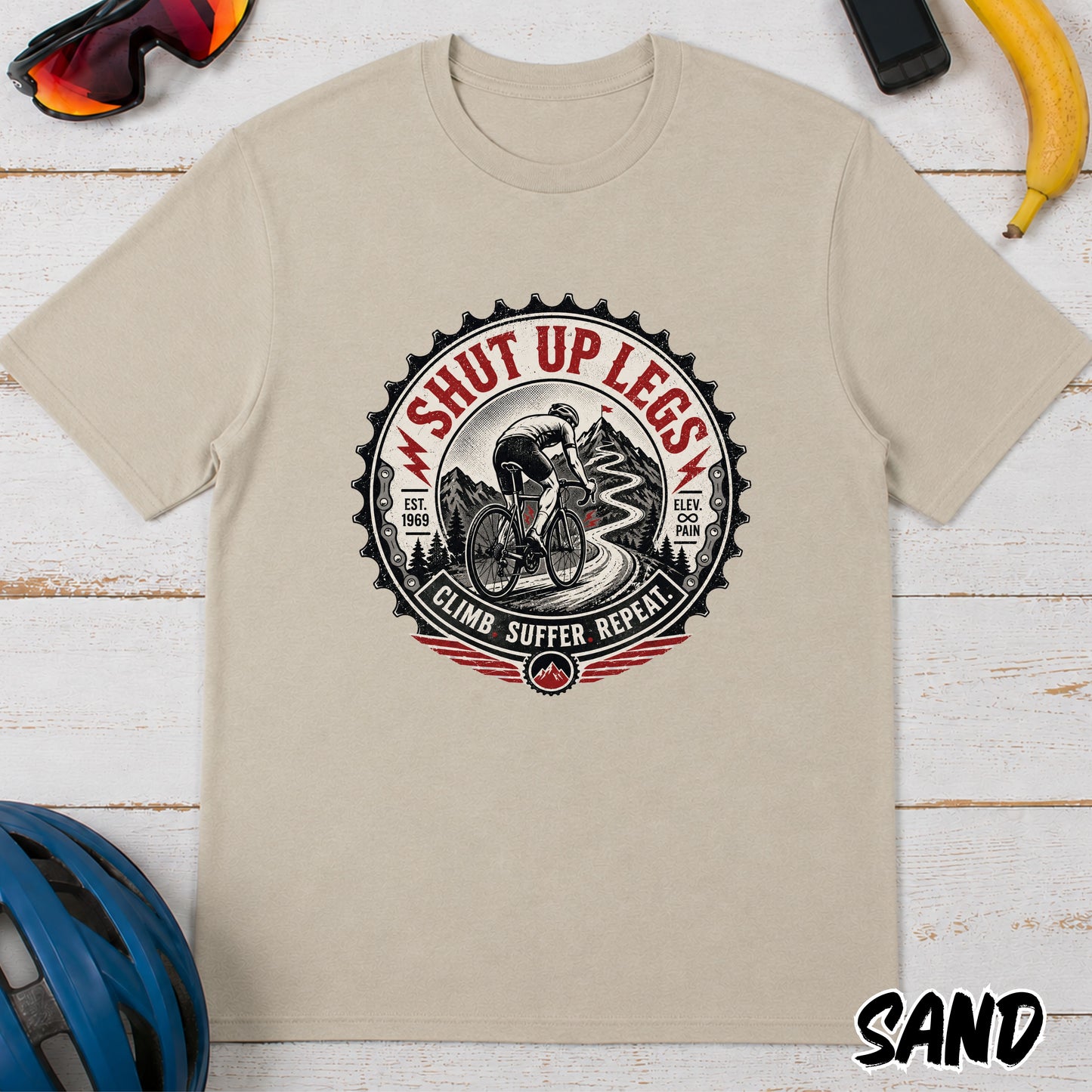 Shut Up Legs Cycling T-Shirt — Vintage Bike Race Graphic Tee