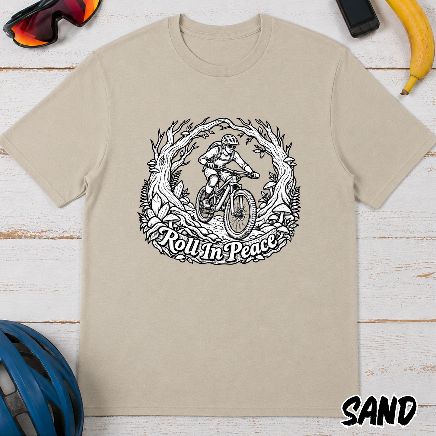 Mountain Biker T‑Shirt — 'Rollin' in Peace' Graphic Tee