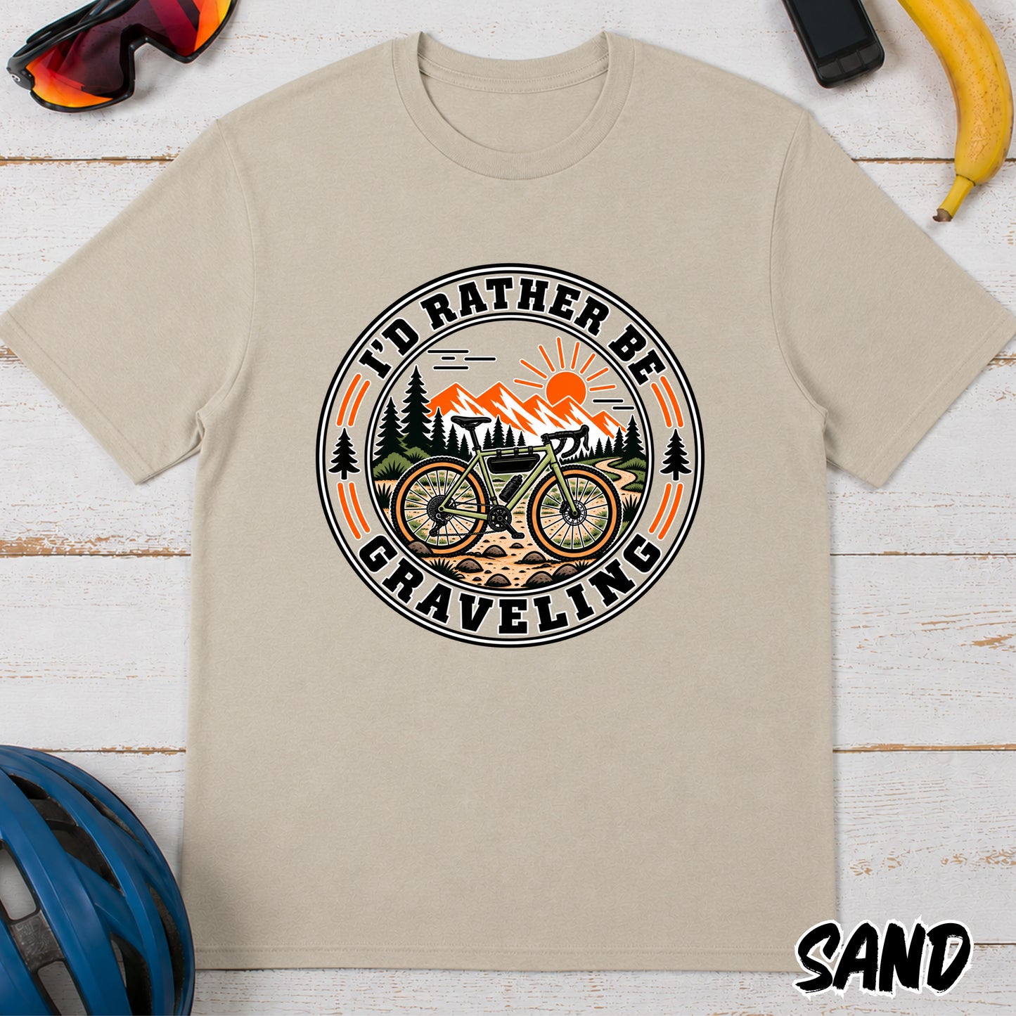 Gravel Bike T‑Shirt — "I'd Rather Be Graveling" Outdoor Cycling Tee