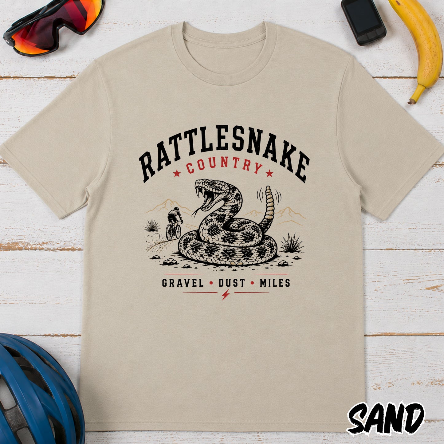 Gravel Cycling T-Shirt. Rattlesnake Gravel Race T-Shirt