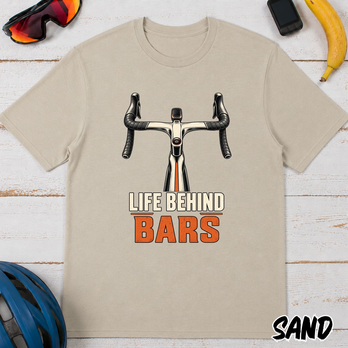 Life Behind Bars Bicycle T-Shirt — Road Bike Handlebar Graphic Tee