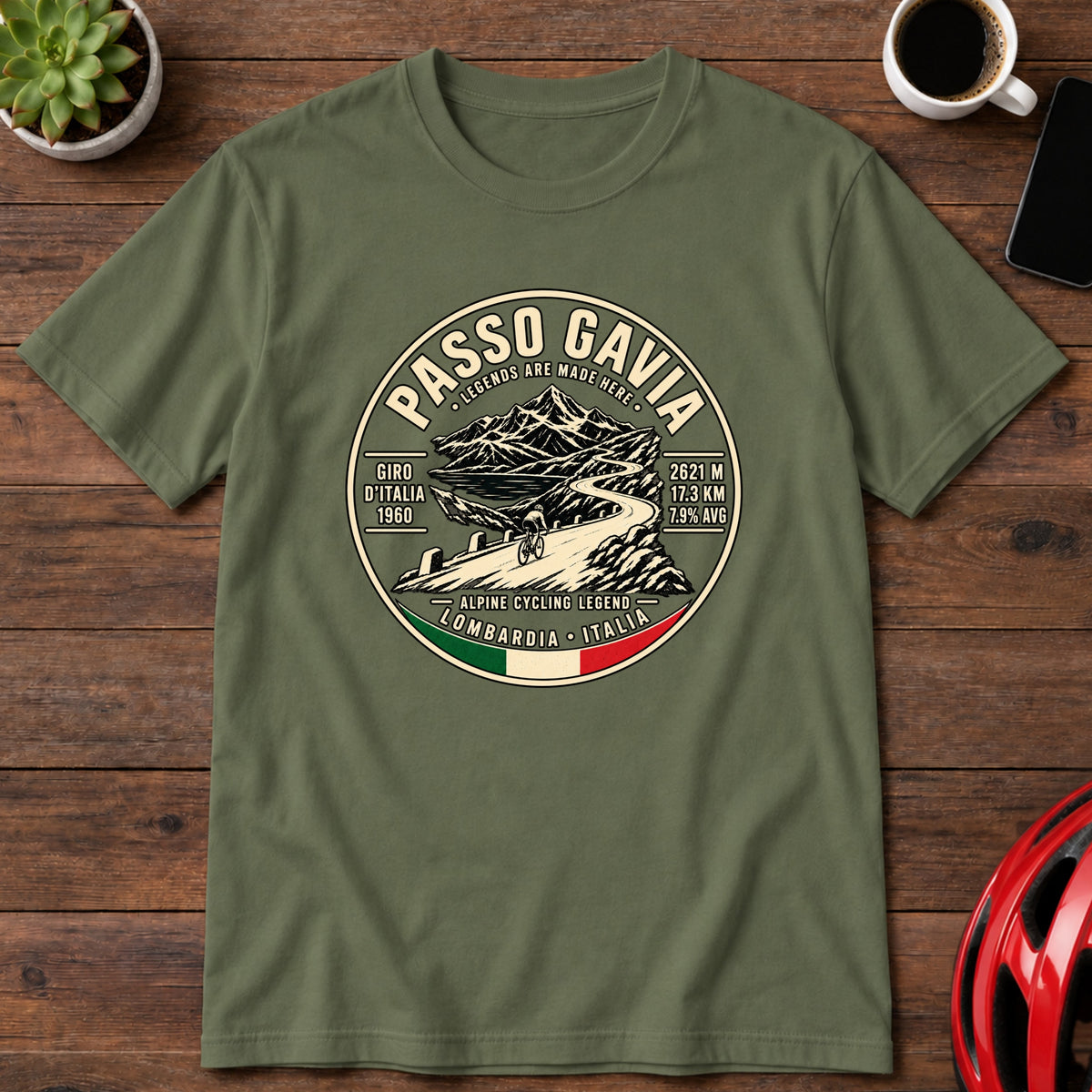 Passo Gavia Cycling Climb Vintage Graphic T-Shirt(Global)