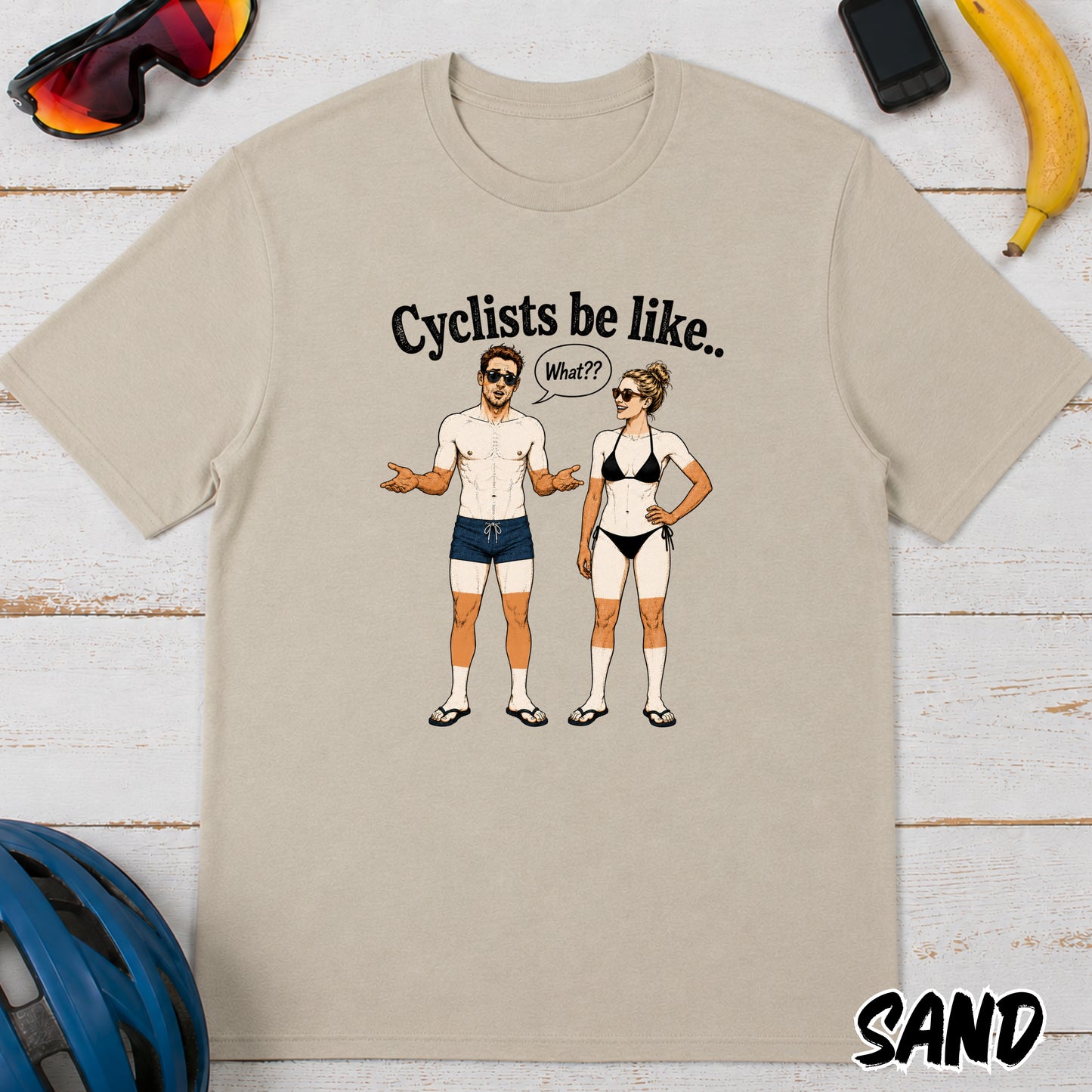 Cyclists Be Like... T-Shirt — Funny Cycling Tan Lines Graphic Tee