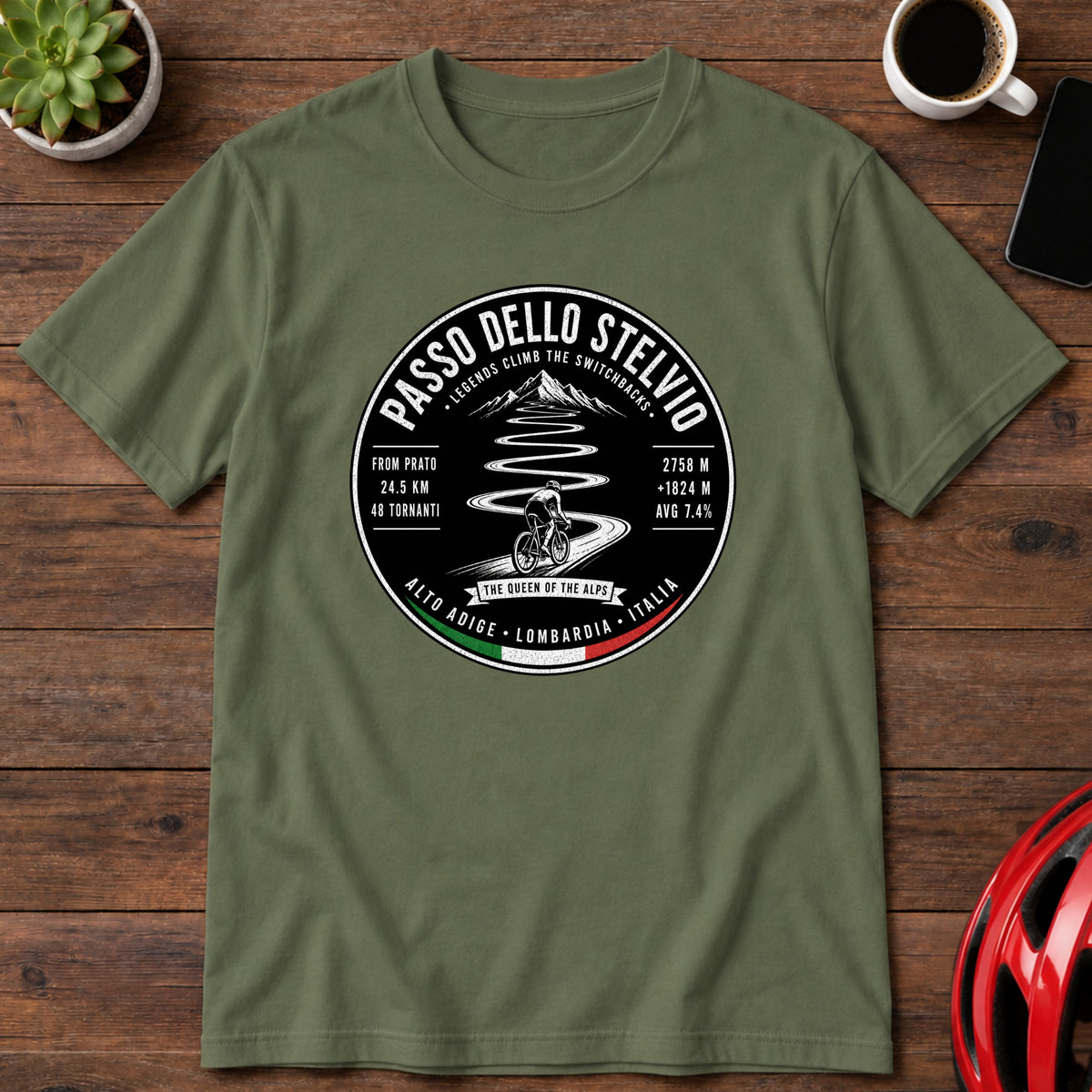 Passo dello Stelvio Iconic Cycling Climb T-Shirt(Global)