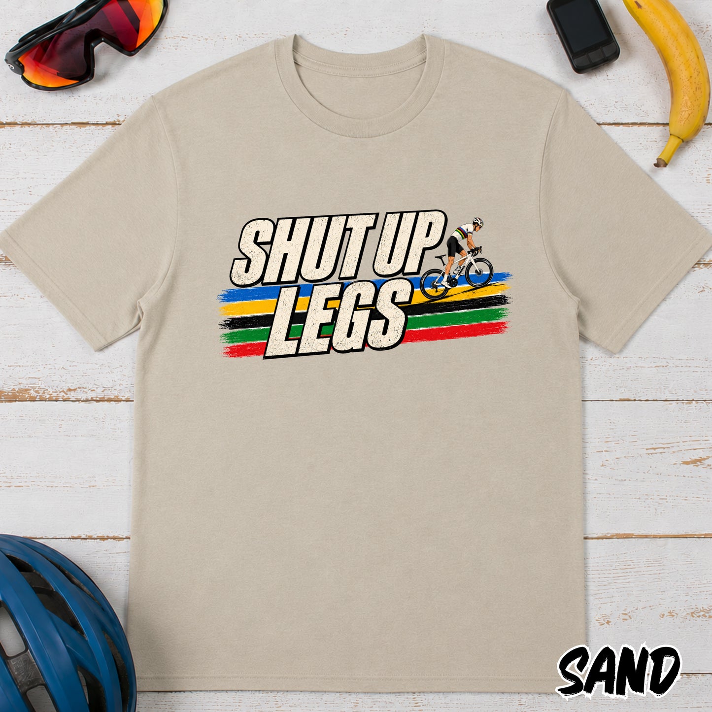 Shut Up Legs Cycling T-Shirt — Retro Road Bike Racing Tee