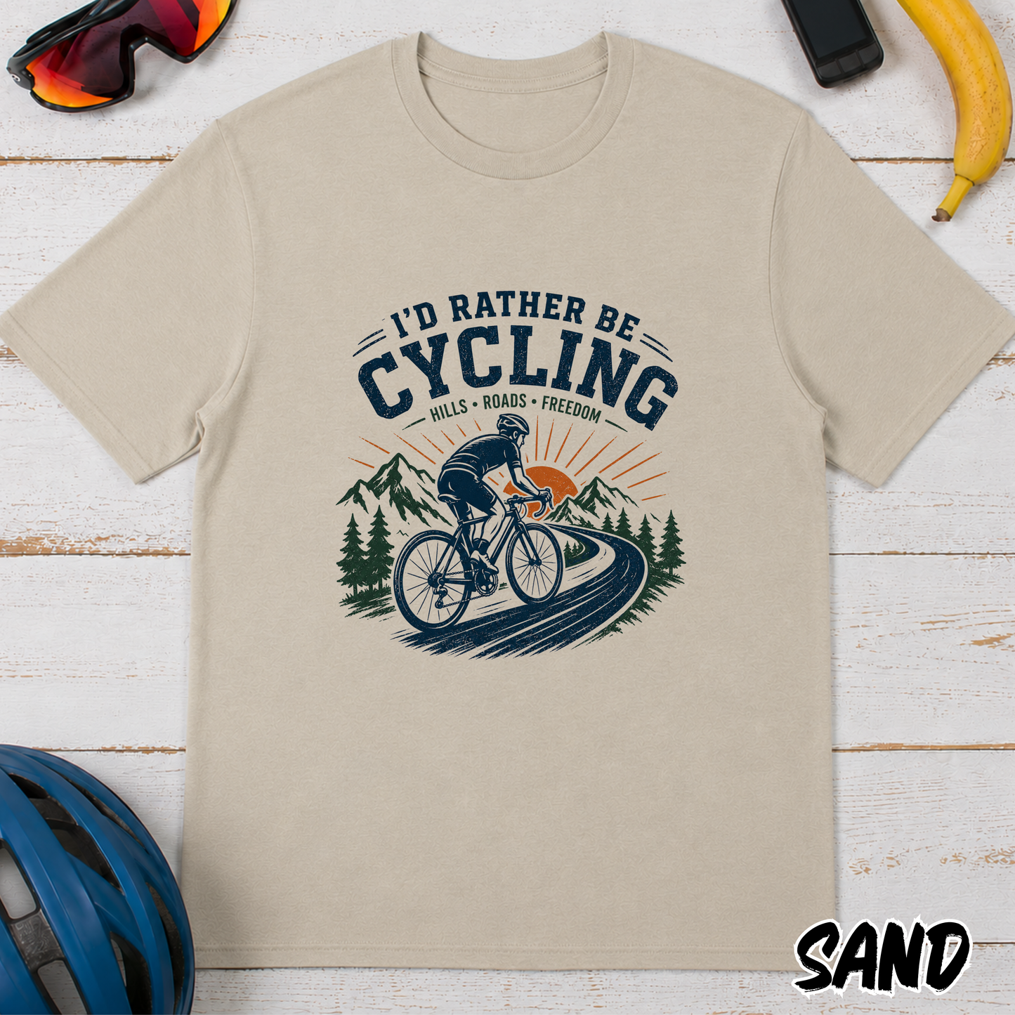 I'd Rather Be Cycling T-Shirt-Funny Tee for Cyclists