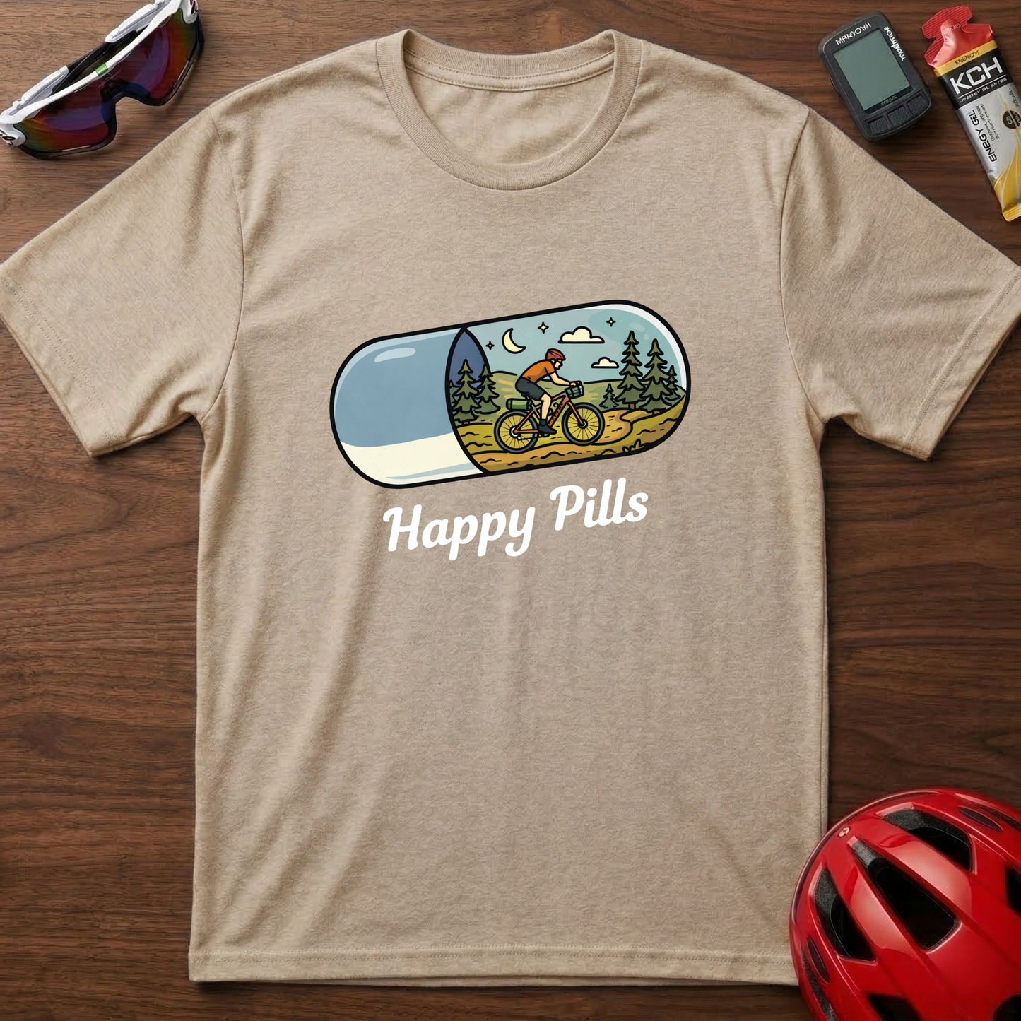 Happy Pills Bikepacking Cycling T-Shirt