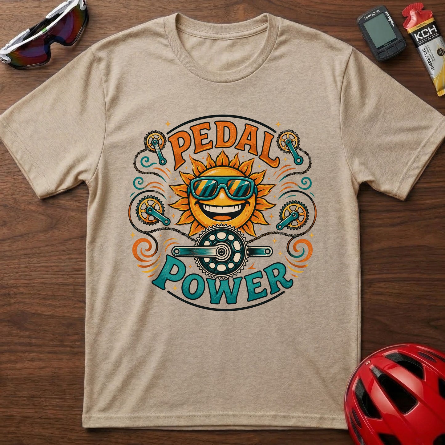 Pedal Power Cycling T-Shirt — Sunny Cycling Graphic Tee