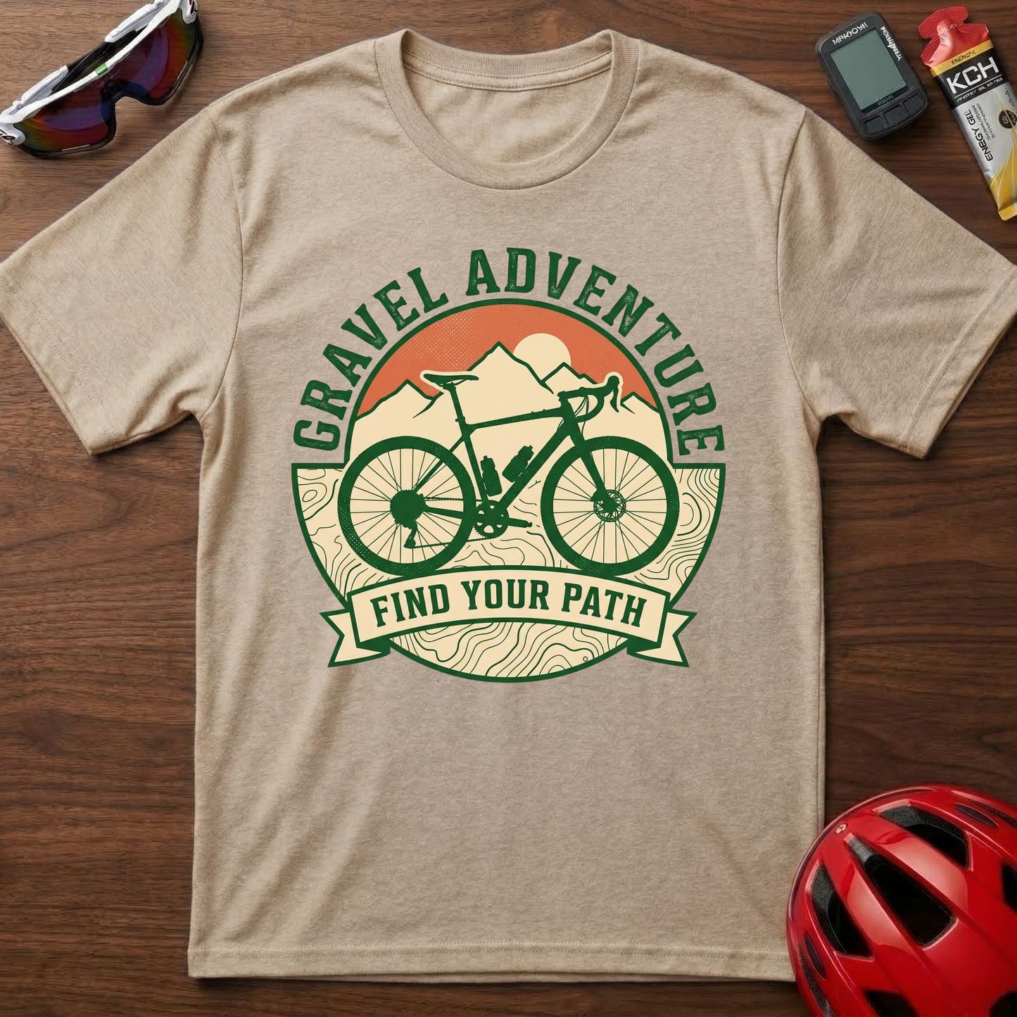 Gravel Adventure Bike T-Shirt — "Find Your Path" Cycling Tee