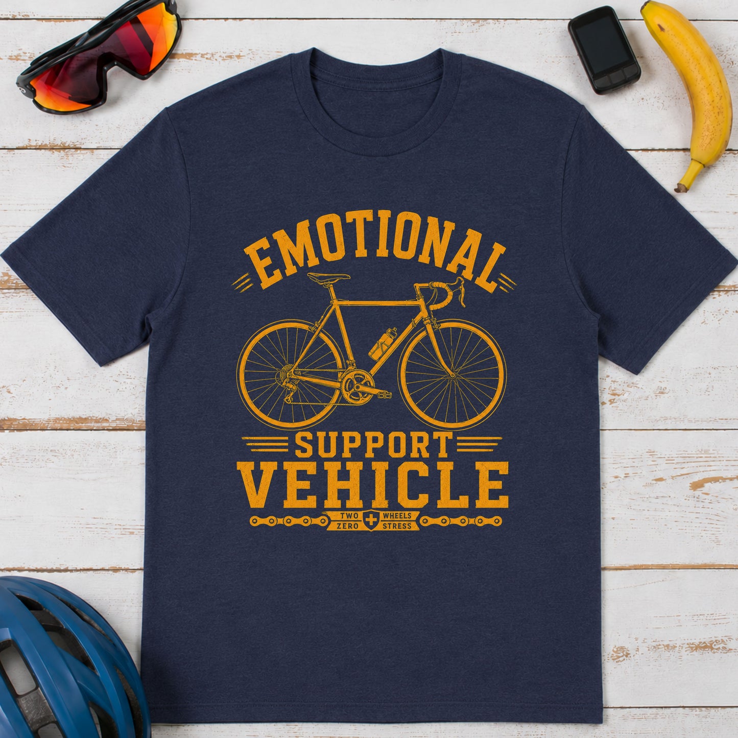 Classic Bicycle Emotional Support Vehicle T-Shirt — Bicycle Graphic Tee for Cyclists & Bike Lovers