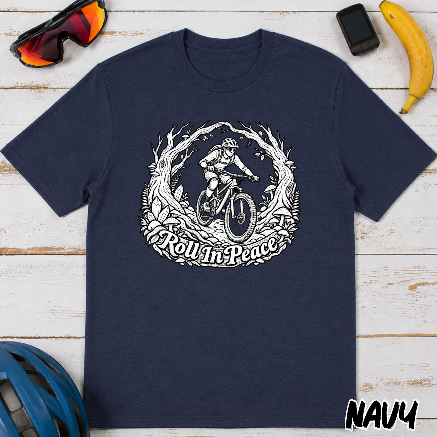 Mountain Biker T‑Shirt — 'Rollin' in Peace' Graphic Tee