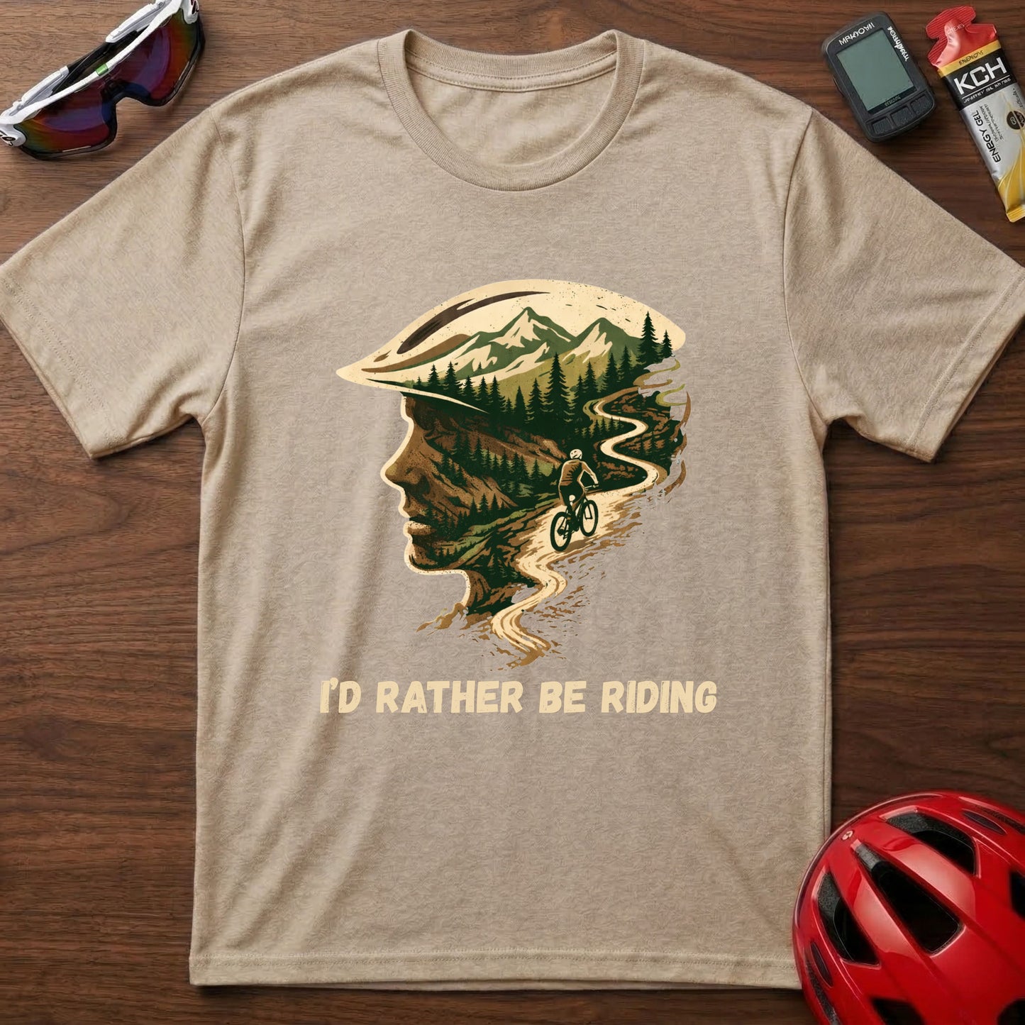 I'd Rather Be Riding MTB Spirit Cycling  T-Shirt