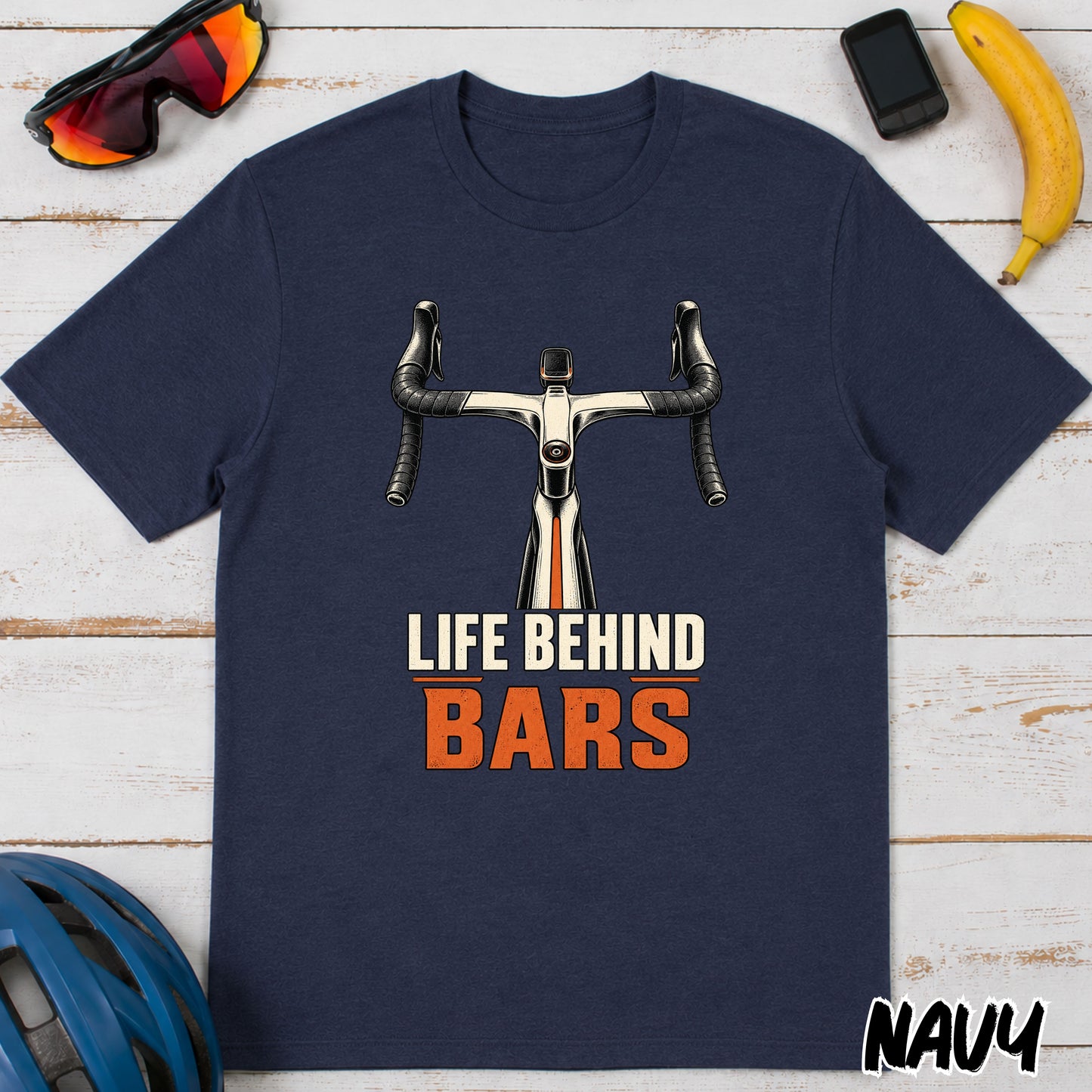 Life Behind Bars Bicycle T-Shirt — Road Bike Handlebar Graphic Tee