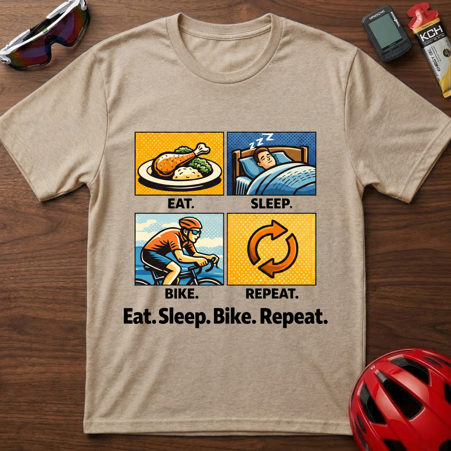 Eat, sleep, bike, repeat Cycling T-Shirt