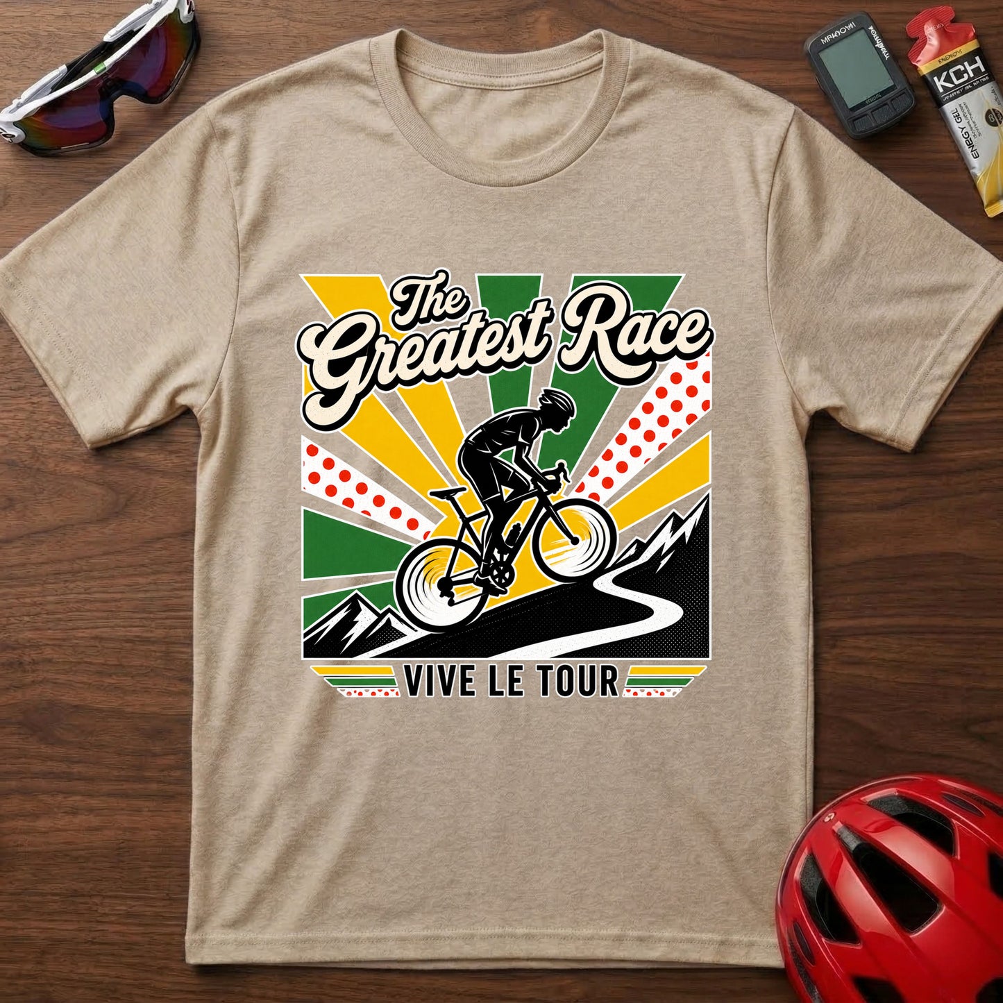 The Greatest Race Tour de France Cycling T‑Shirt — Vive Le Tour Retro Bike Tee