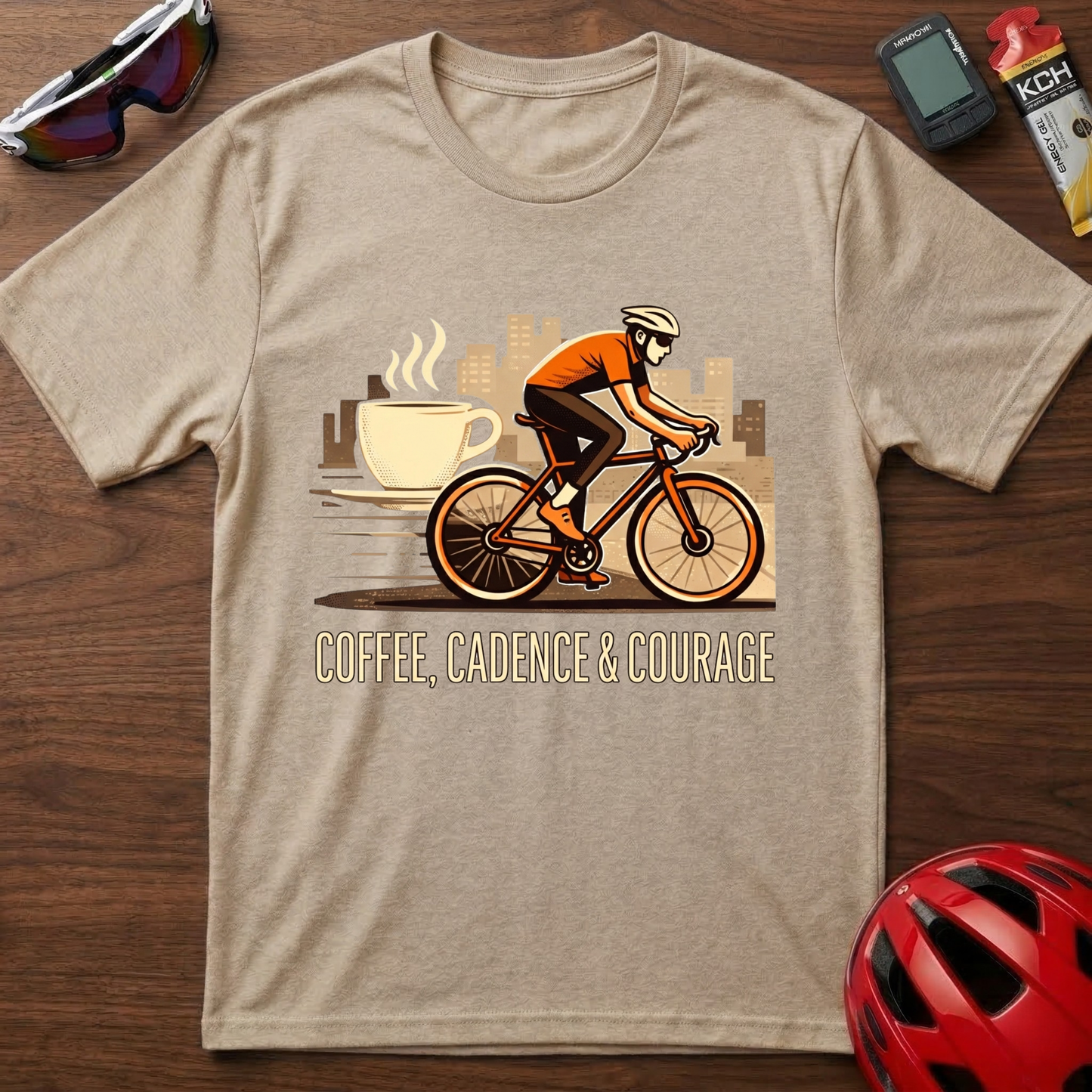 Cadence, coffee & courage Cycling T-Shirt