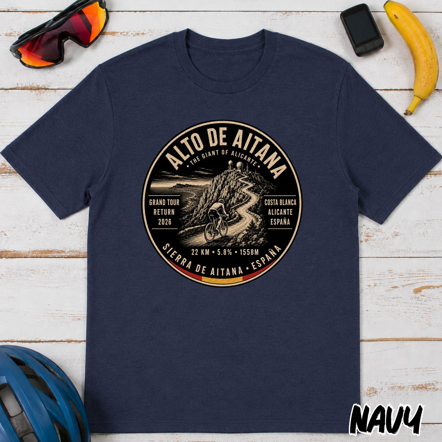 Alto de Aitana Cycling Tee — Vintage Costa Blanca Ride Graphic T-Shirt