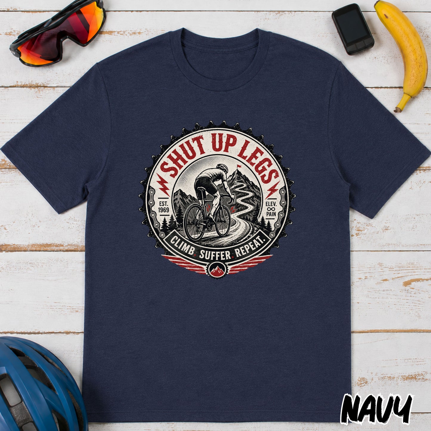Shut Up Legs Cycling T-Shirt — Vintage Bike Race Graphic Tee