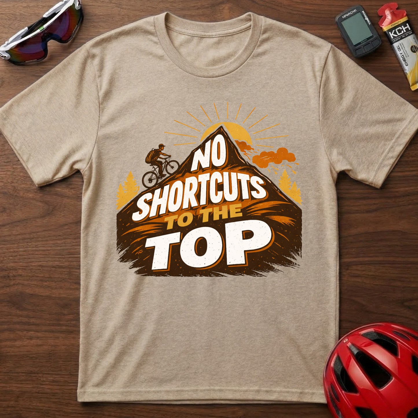 No Shortcuts to The Top MTB Cycling  T-Shirt