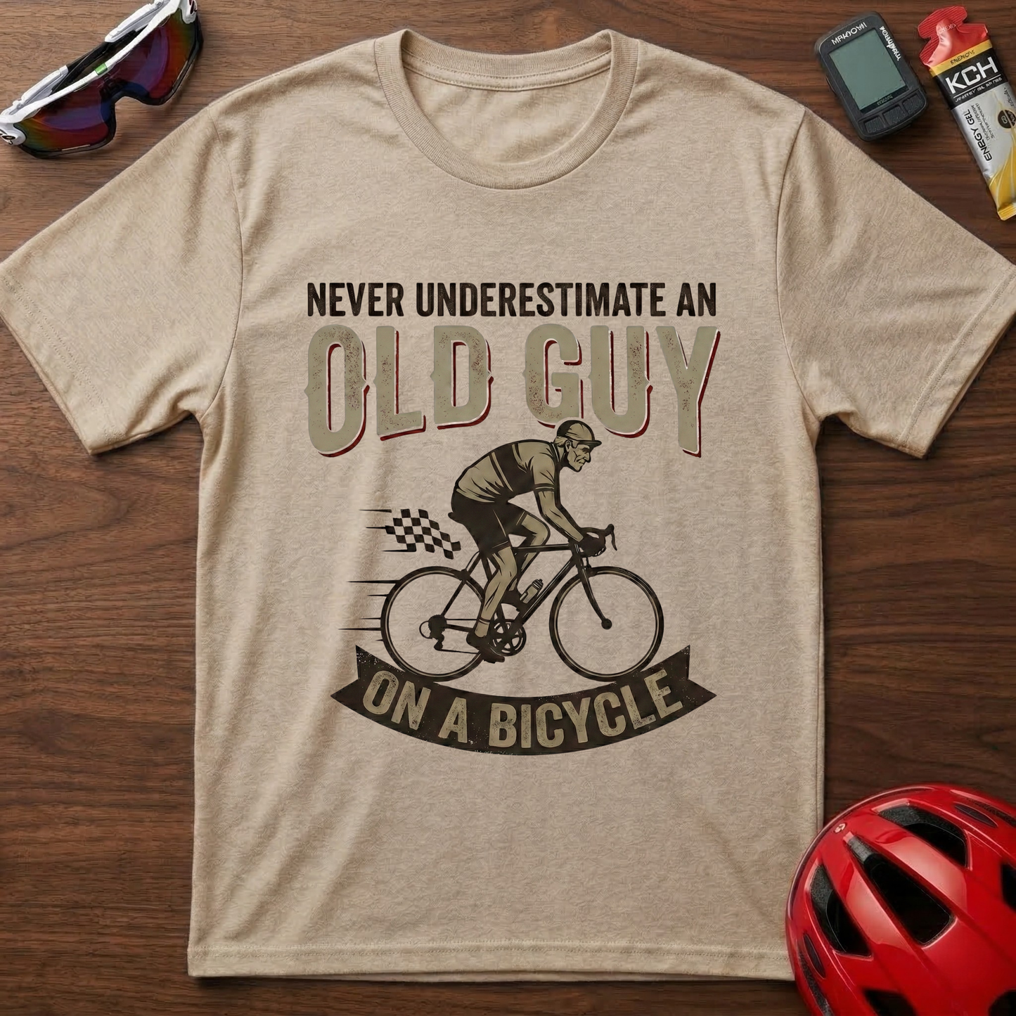 Never Underestimate An Old Guy Cycling  T-Shirt