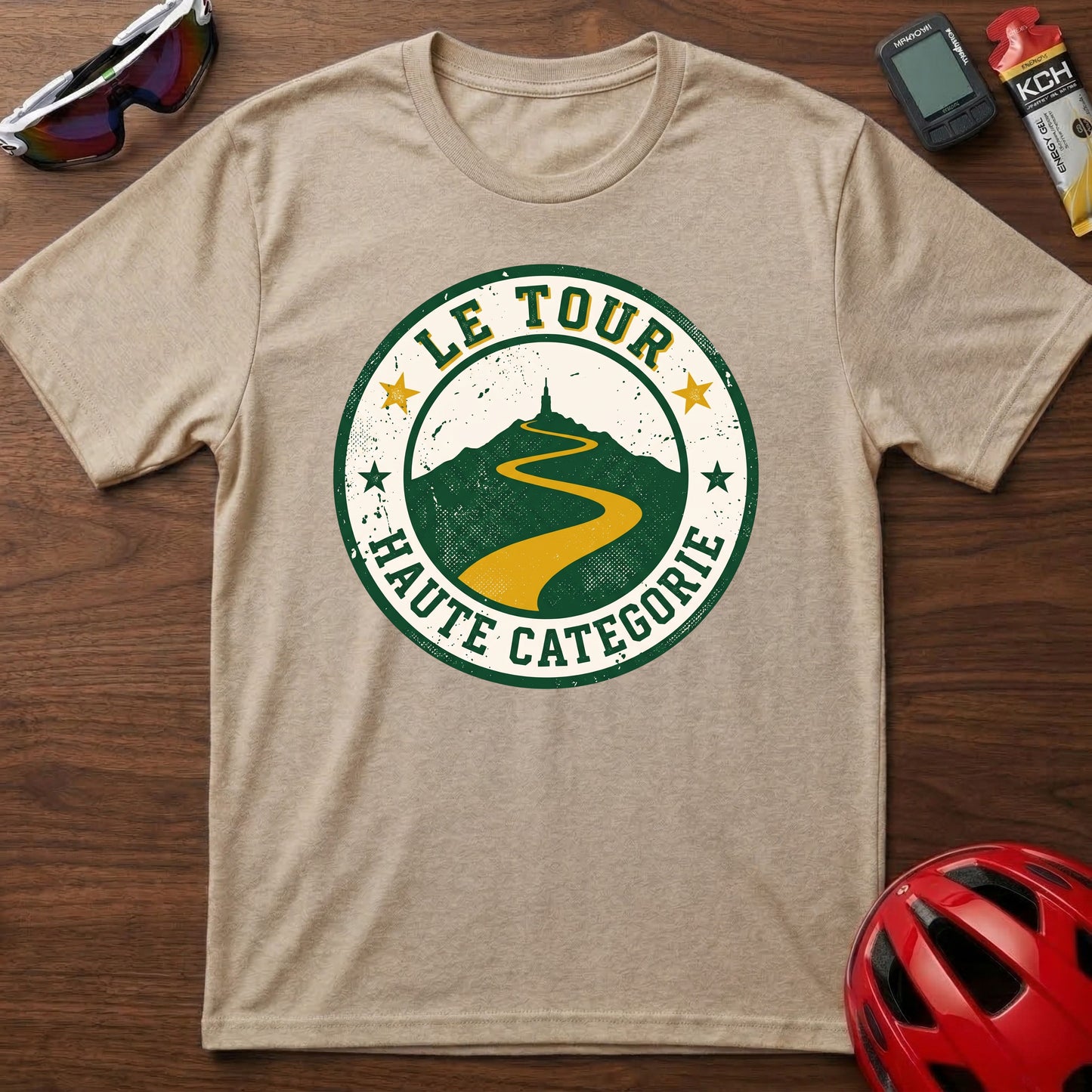 Cycling T-Shirt — "Le Tour Haute Categorie" Retro Badge