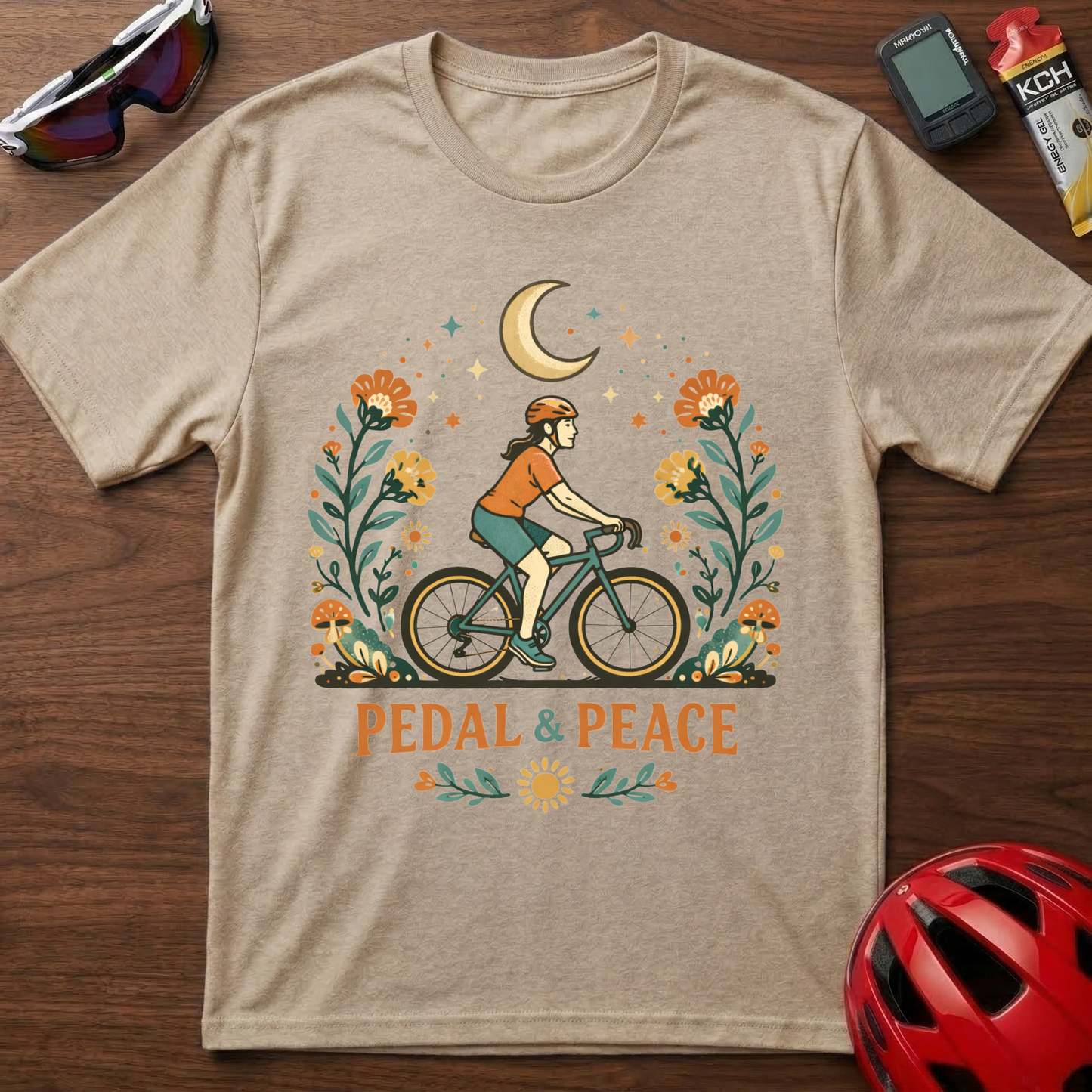 Pedal & Peace Girl Cycling  T-Shirt
