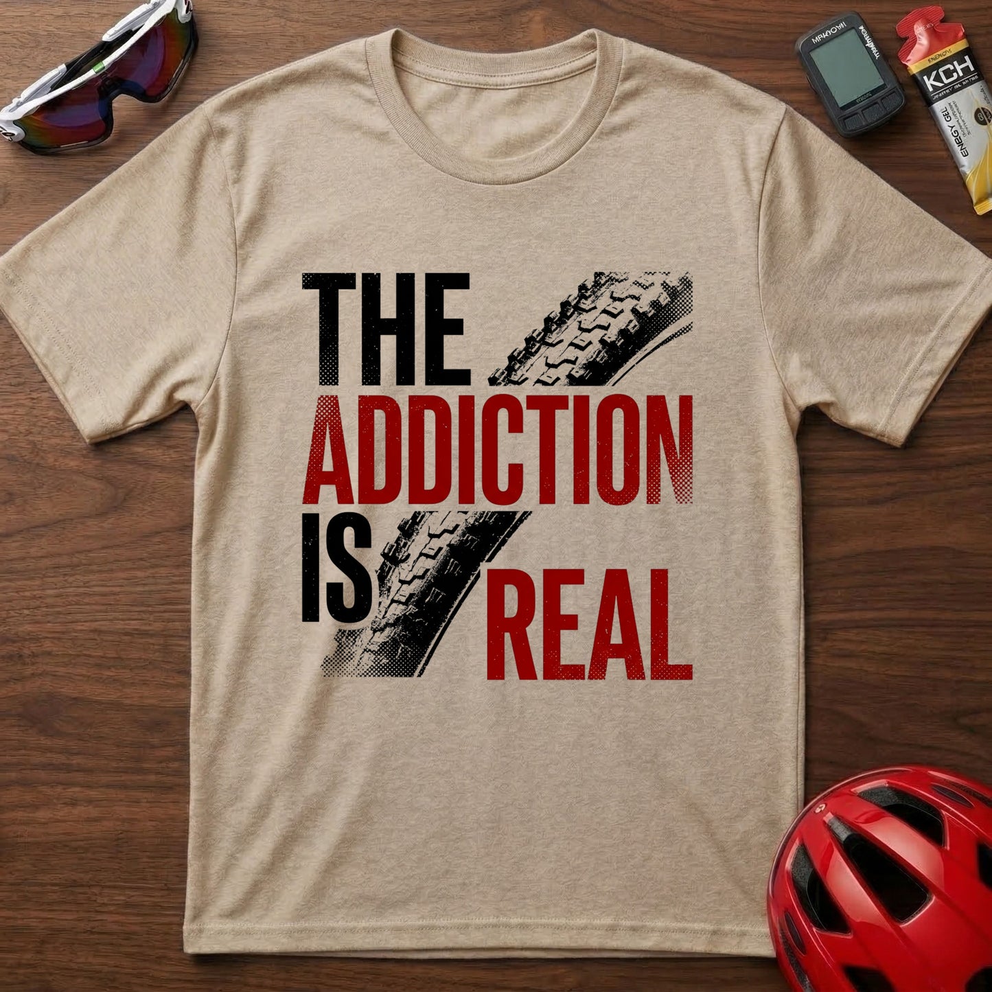 T‑Shirt — “The Addiction Is Real” Cycling Mountain Bike Graphic Tee