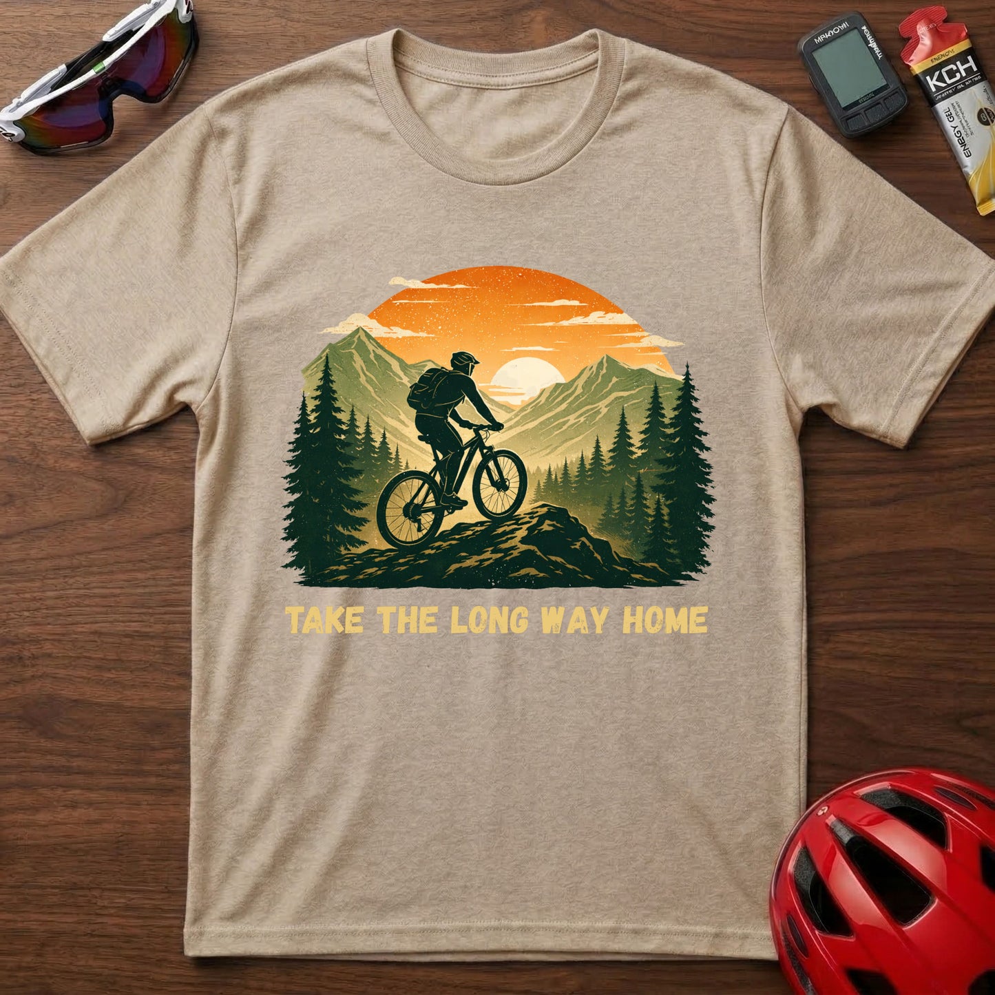 Take The Long Way Home MTB Cycling  T-Shirt