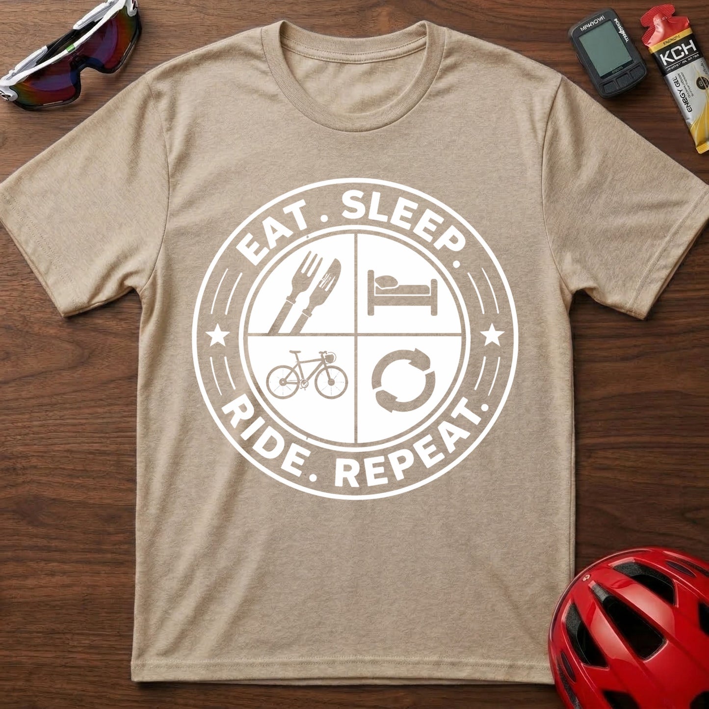 Eat. Sleep. Ride. Repeat Cycling  T-Shirt