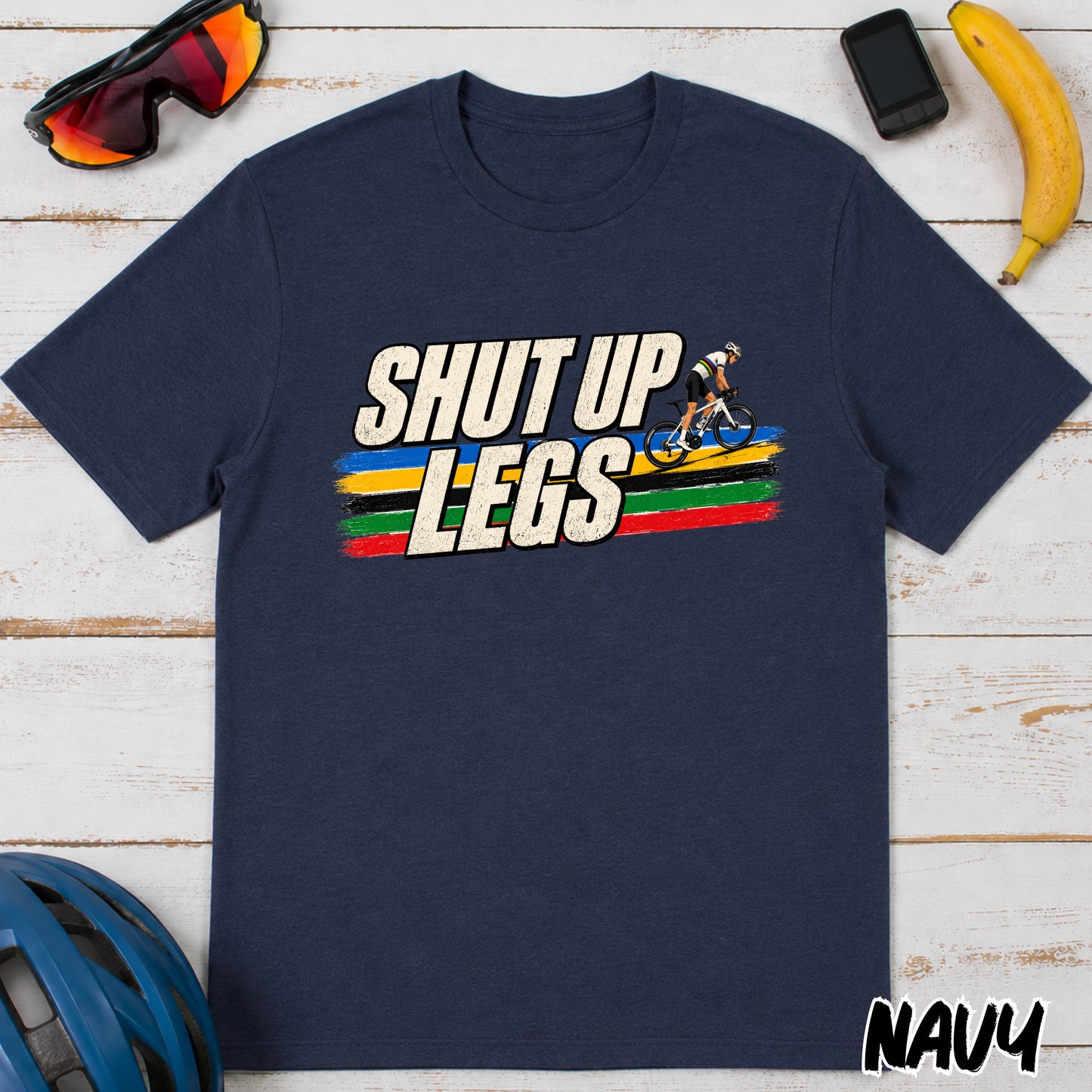 Shut Up Legs Cycling T-Shirt — Retro Road Bike Racing Tee