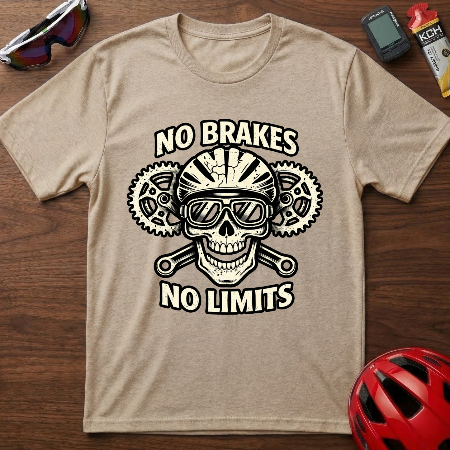 No Brakes No Limits Downhill MTB Cycling  T-Shirt