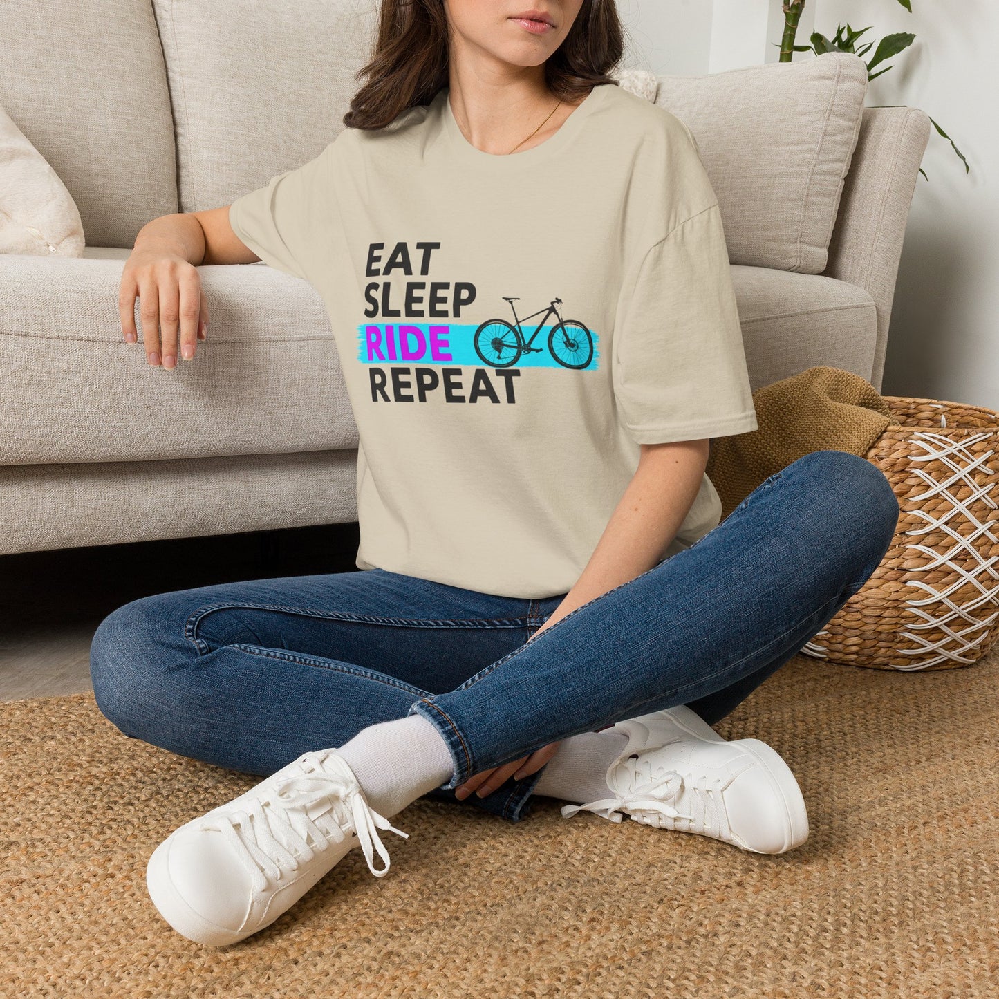 Eat Sleep Ride Repeat Cycling T-Shirt- Mountain bike Tee