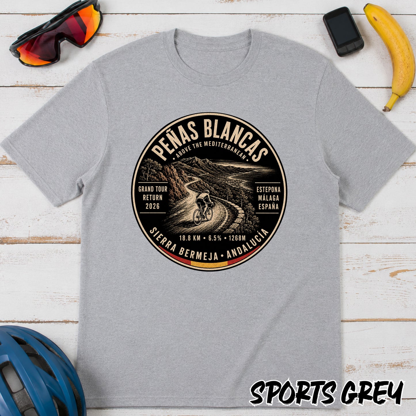 Peñas Blancas Cycling Tee — Retro Spain Le Vuelta T-Shirt