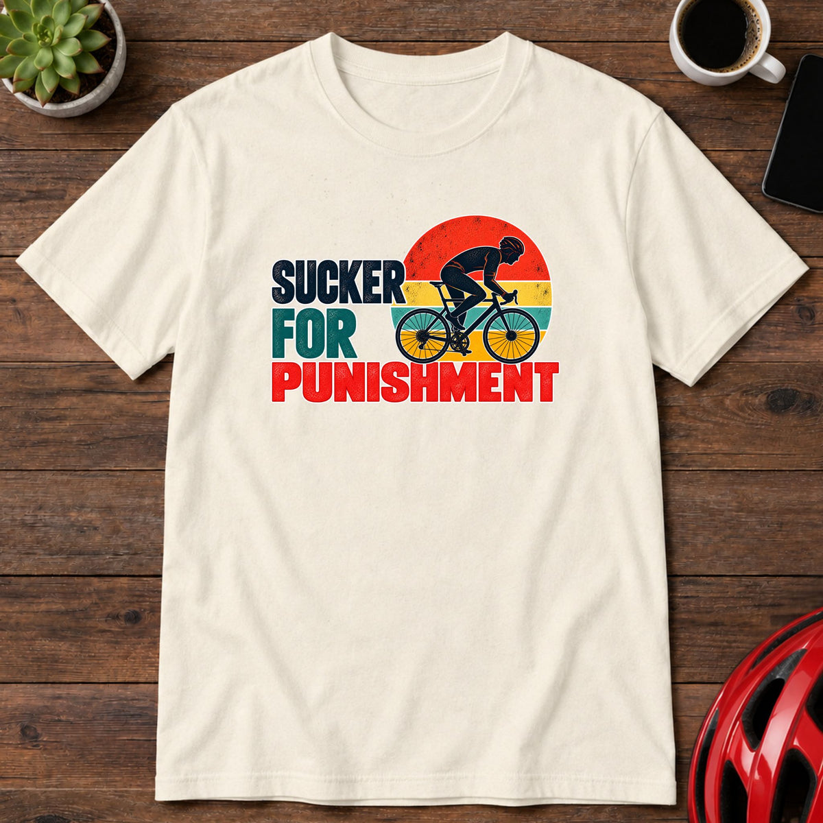 Sucker for Punishment Vintage Cycling T-Shirt(Global)
