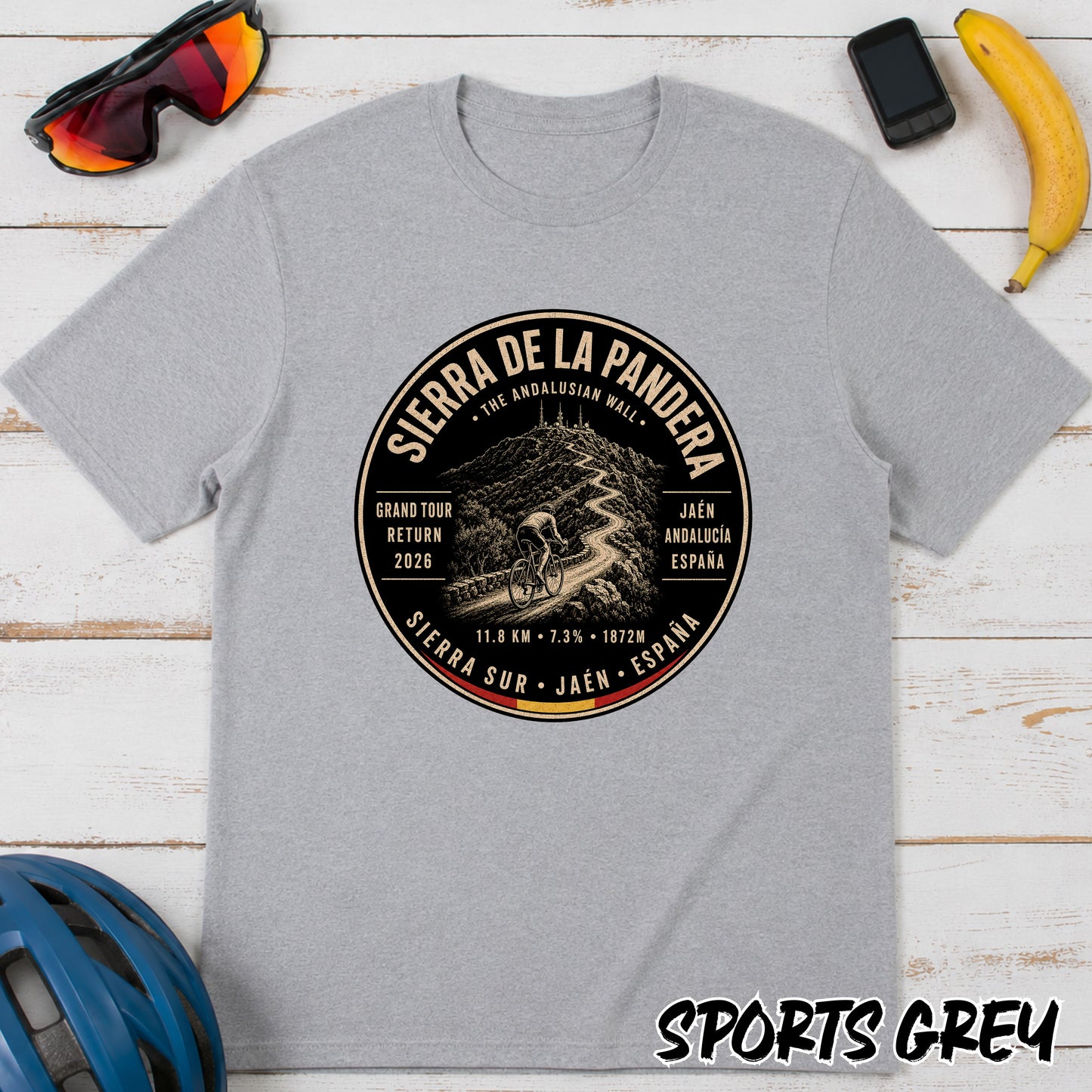 Sierra de la Pandera Cycling T‑Shirt — Jaén Spain Le Vuelta Badge Tee