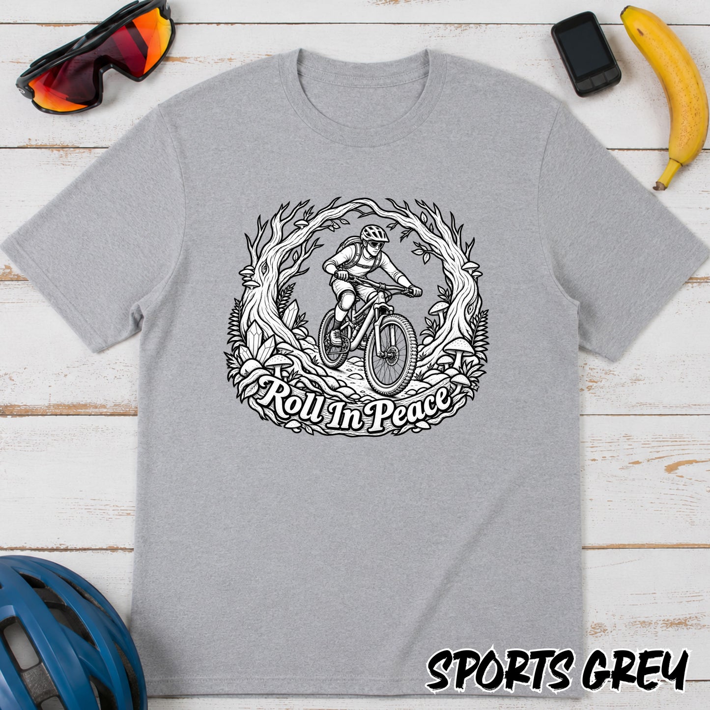 Mountain Biker T‑Shirt — 'Rollin' in Peace' Graphic Tee