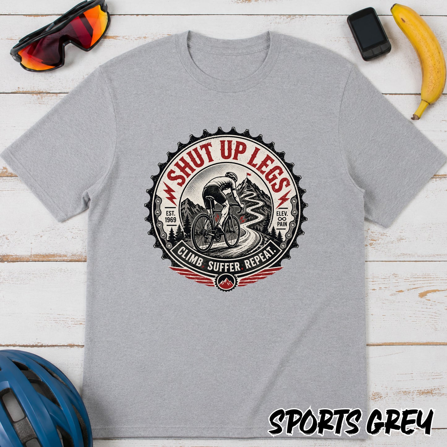 Shut Up Legs Cycling T-Shirt — Vintage Bike Race Graphic Tee