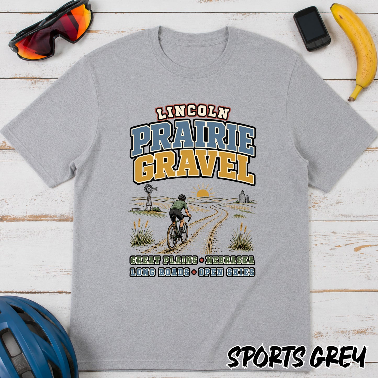 Lincoln Prairie Gravel T‑Shirt — Cycling Gravel Bike Tee
