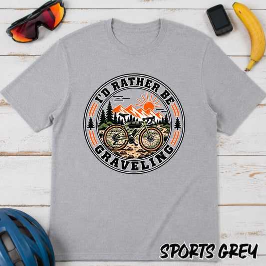 Gravel Bike T‑Shirt — "I'd Rather Be Graveling" Outdoor Cycling Tee