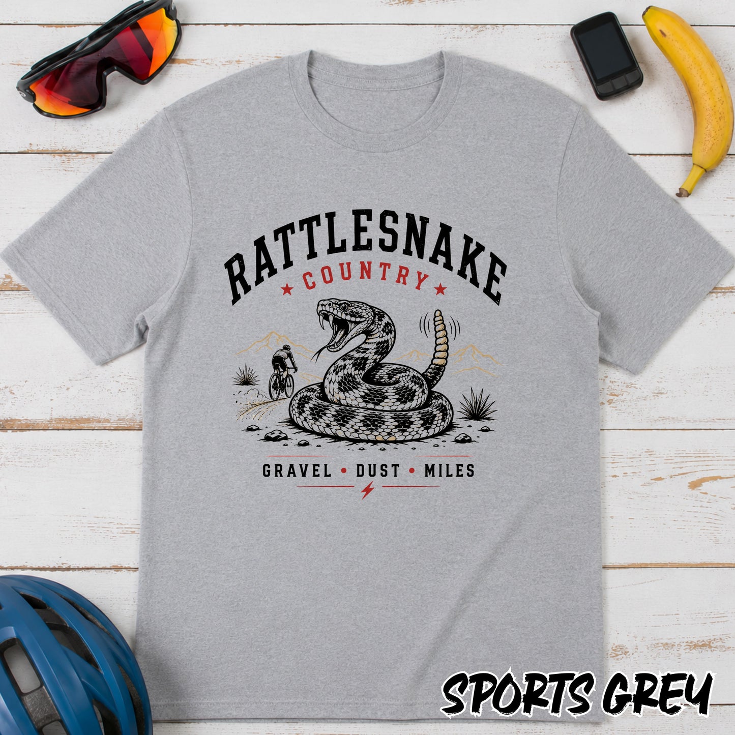 Gravel Cycling T-Shirt. Rattlesnake Gravel Race T-Shirt